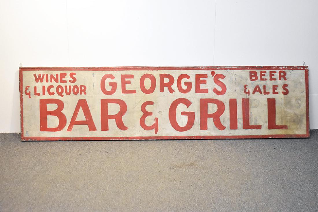 George's Bar and Grill Painted Metal Sign (1 of 4)