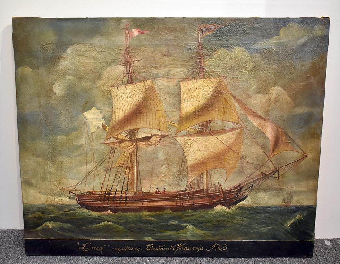 Oil on Canvas Painting of a Schooner (1 of 8)