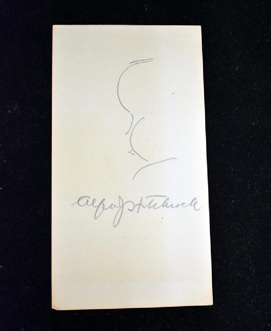 Alfred Hitchcock Autographed Pencil Sketch (1 of 2)