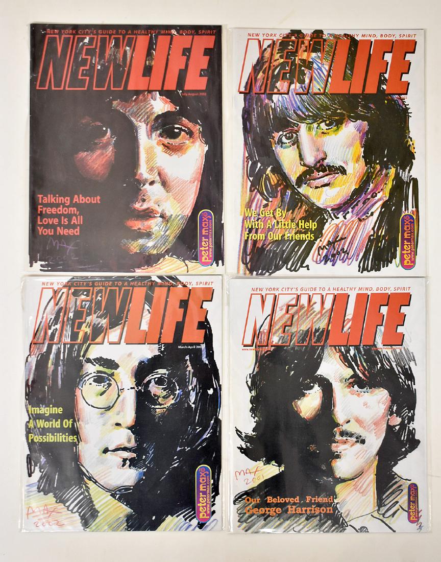 4 Peter Max/Beatles "New Life" Magazines (1 of 2)