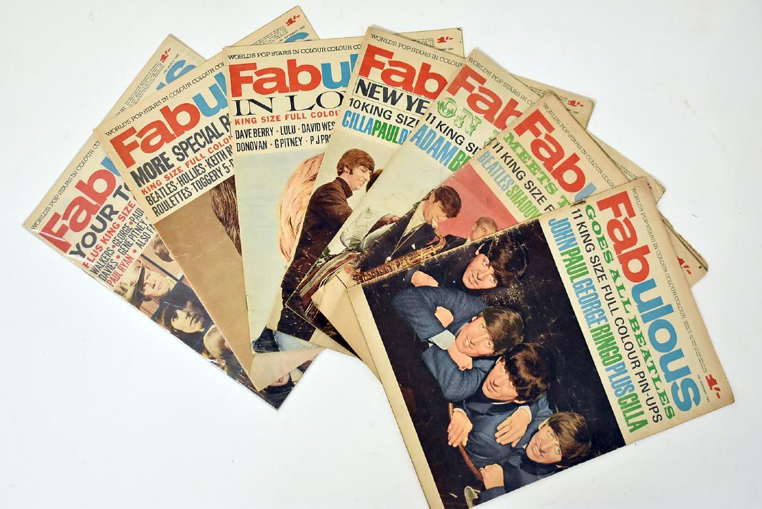 Seven Beatles Fabulous Magazines: Seven issues of "Fabulous" magazine, all Beatles related.