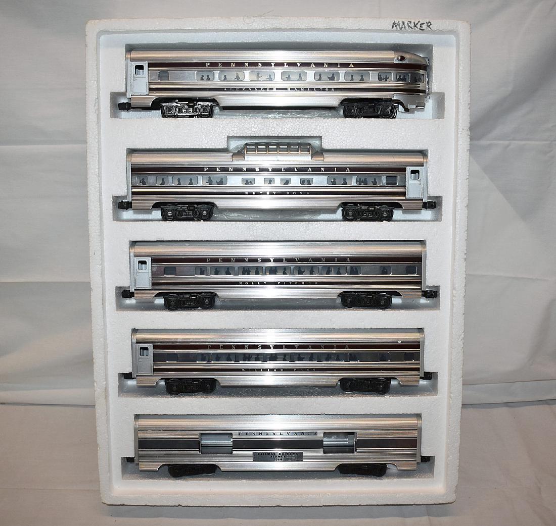 Williams 5 Car Aluminum Passenger Set: Williams Electric Trains PRR Aluminum Set, No. 2601 with original box.