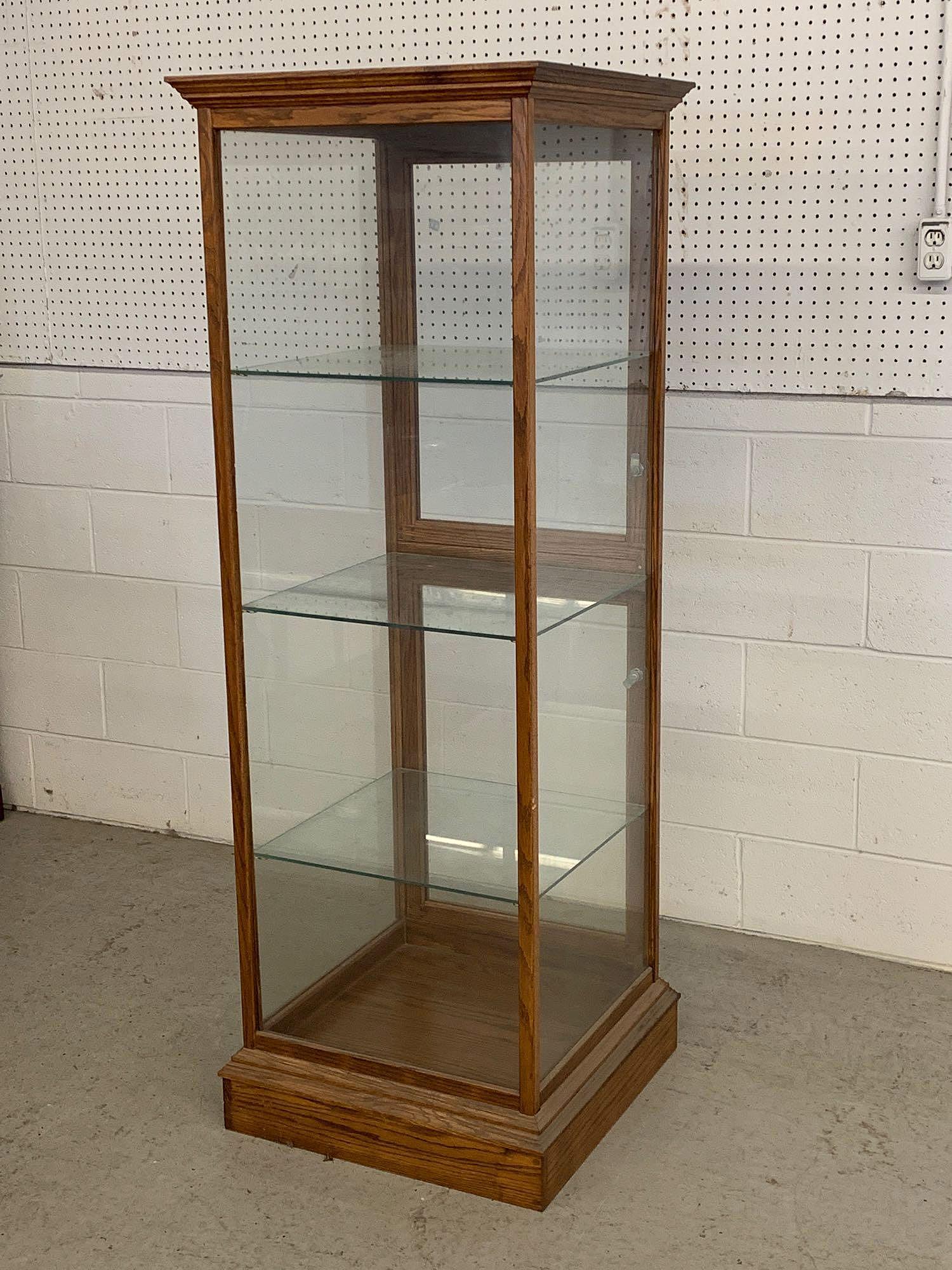 Antique Oak and Glass Display Case (1 of 3)