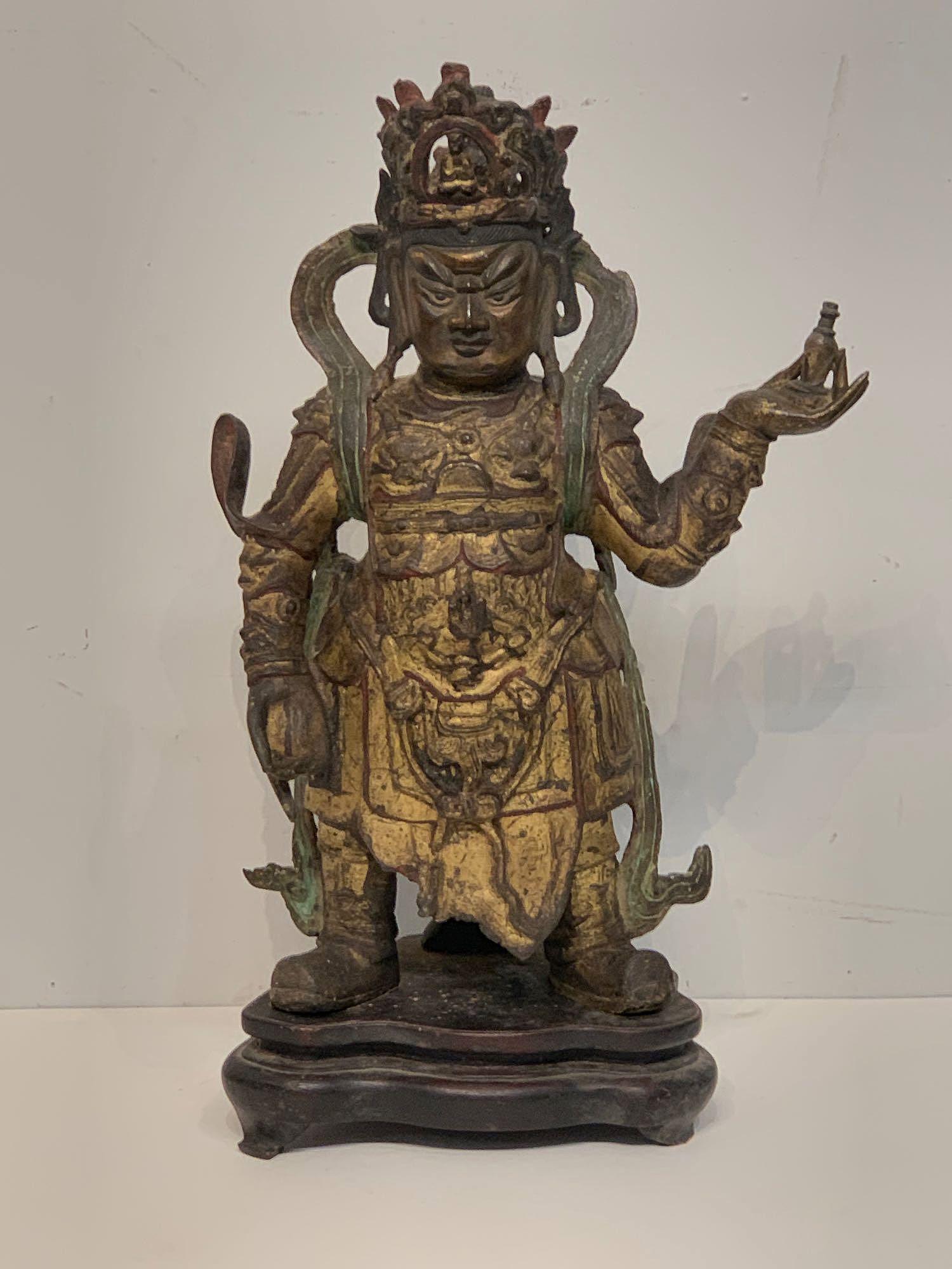 Large Patinated Bronze Bodhisattva Figure (1 of 7)