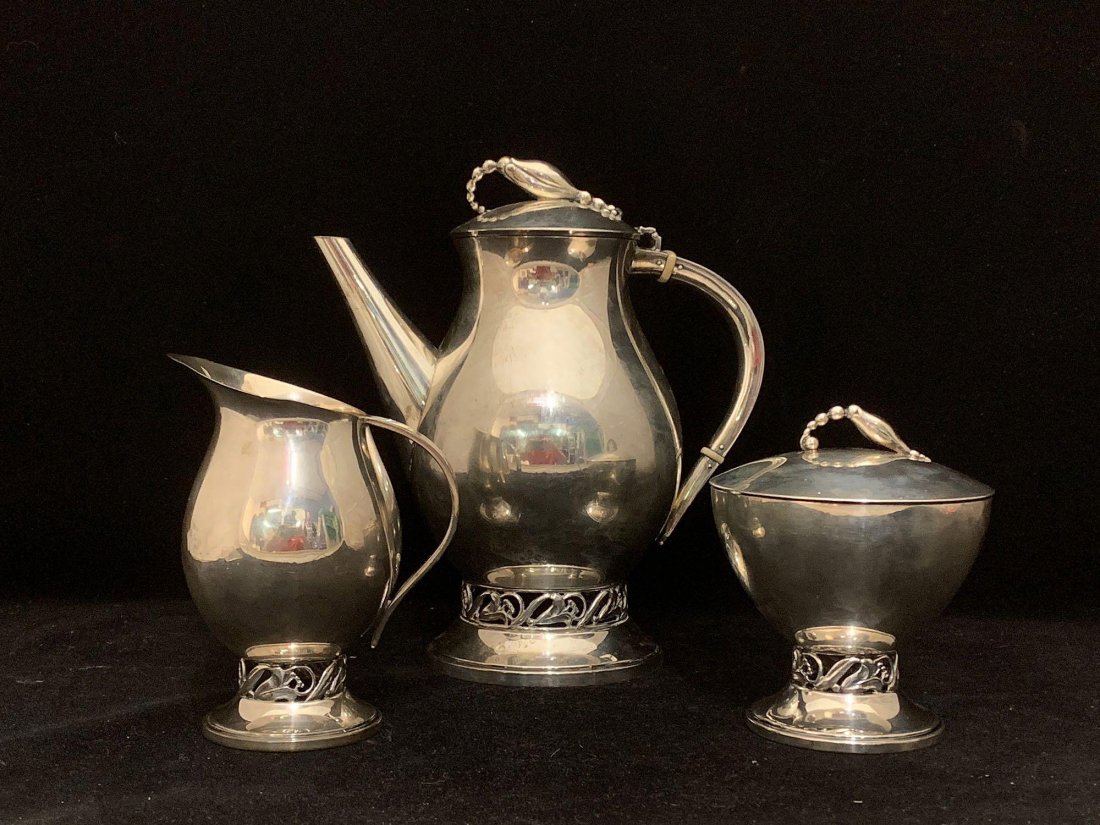 Durham Three-piece Sterling Tea Service (1 of 4)