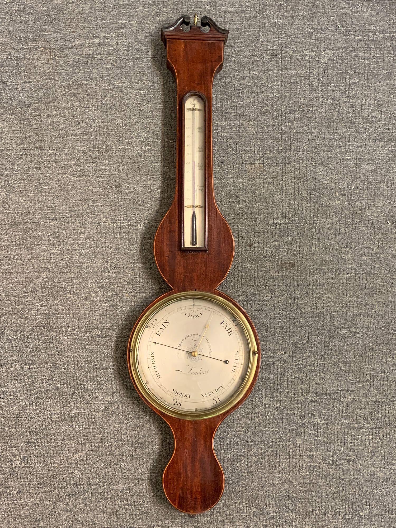 19th Century Mahogany Banjo Barometer (1 of 4)