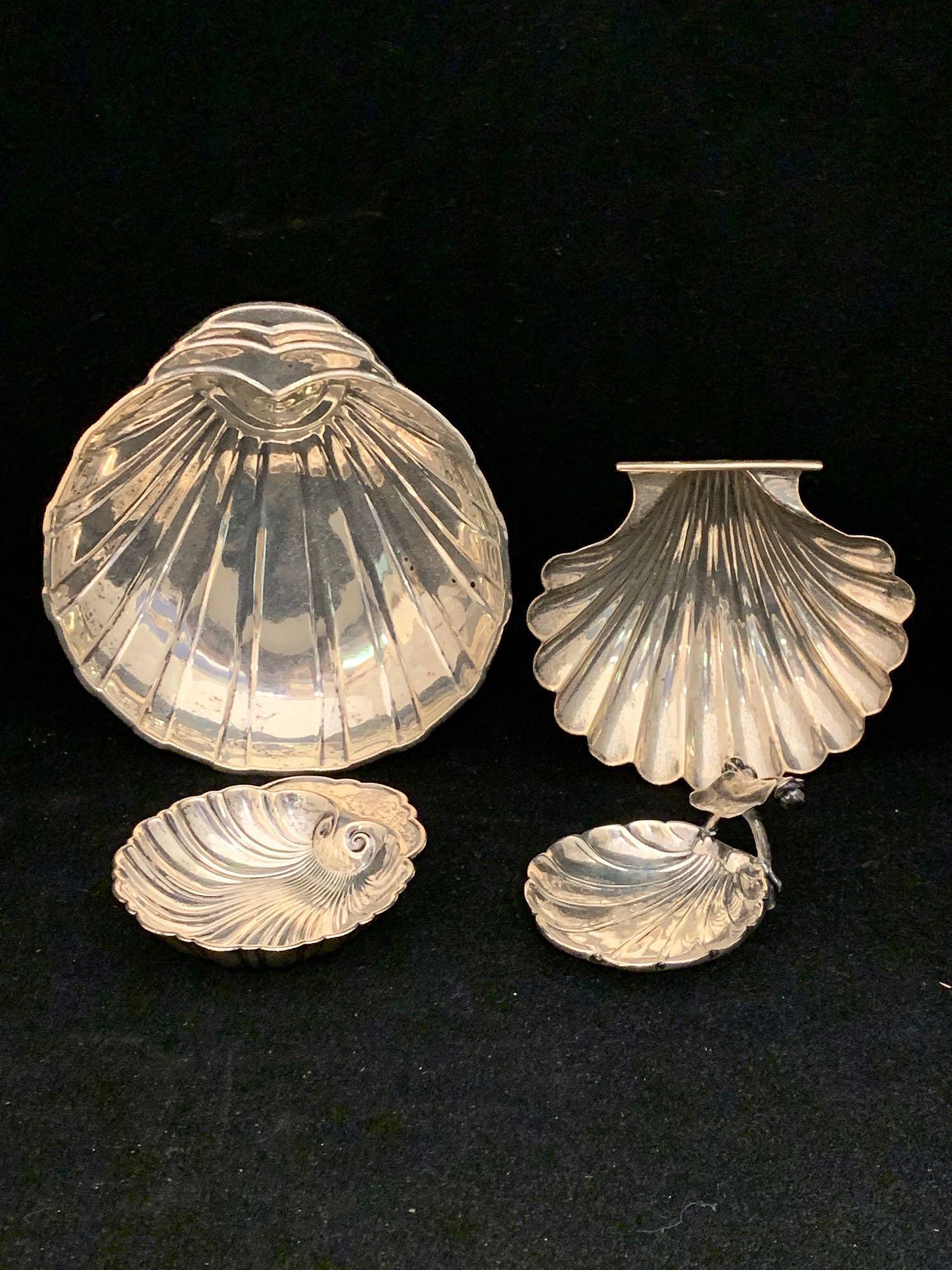 Three Sterling Silver Shell Trays (1 of 5)