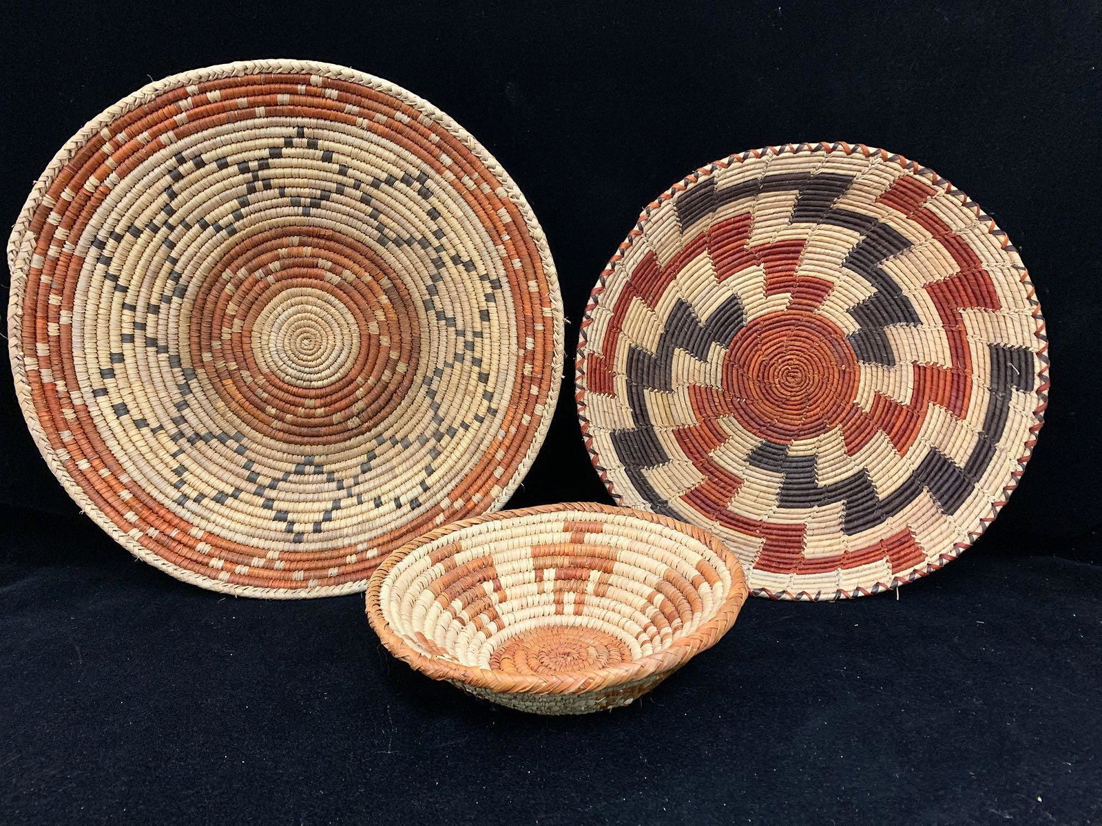 Three Native American Coiled Bowls (1 of 7)