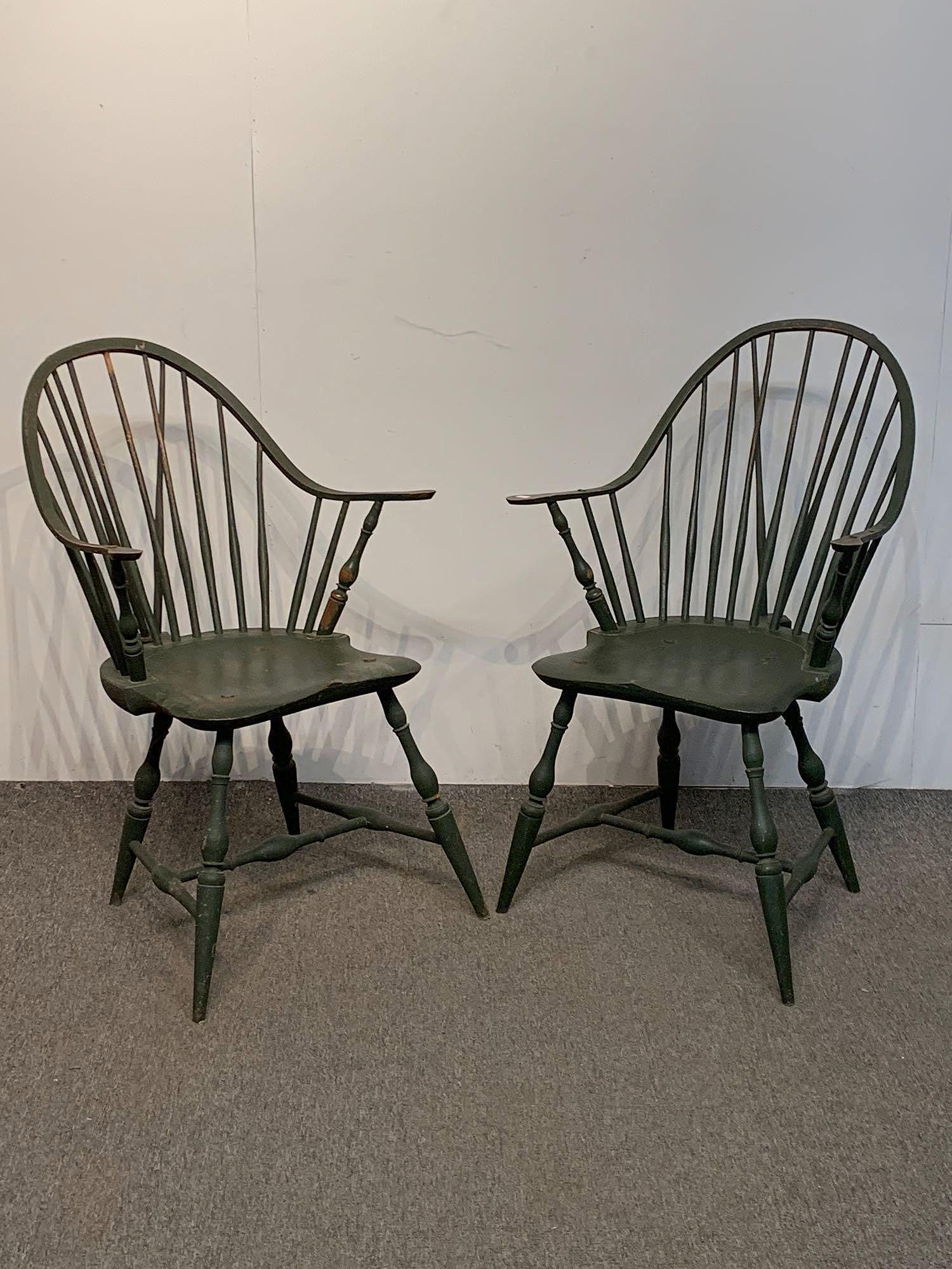 Pair of Michael Dunbar Painted Windsor Chairs (1 of 4)