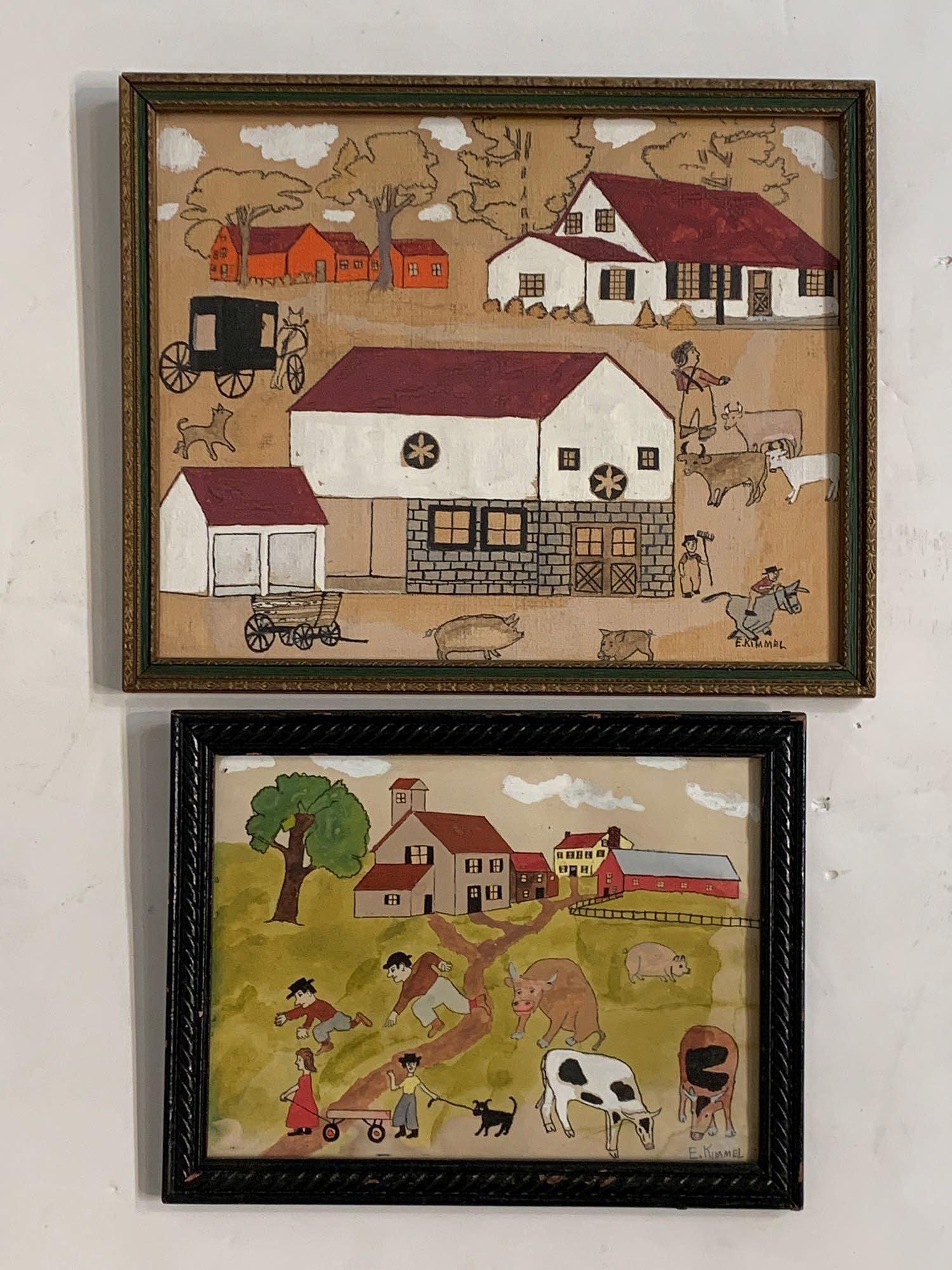 Two E. Kimmel Amish Farm Landscapes (1 of 3)