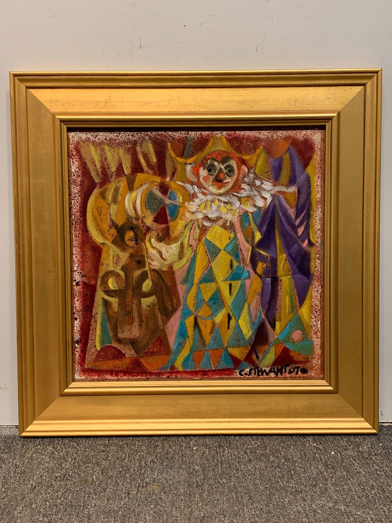 Charles Stewart. Mixed Media, Abstract With Figure (1 of 4)