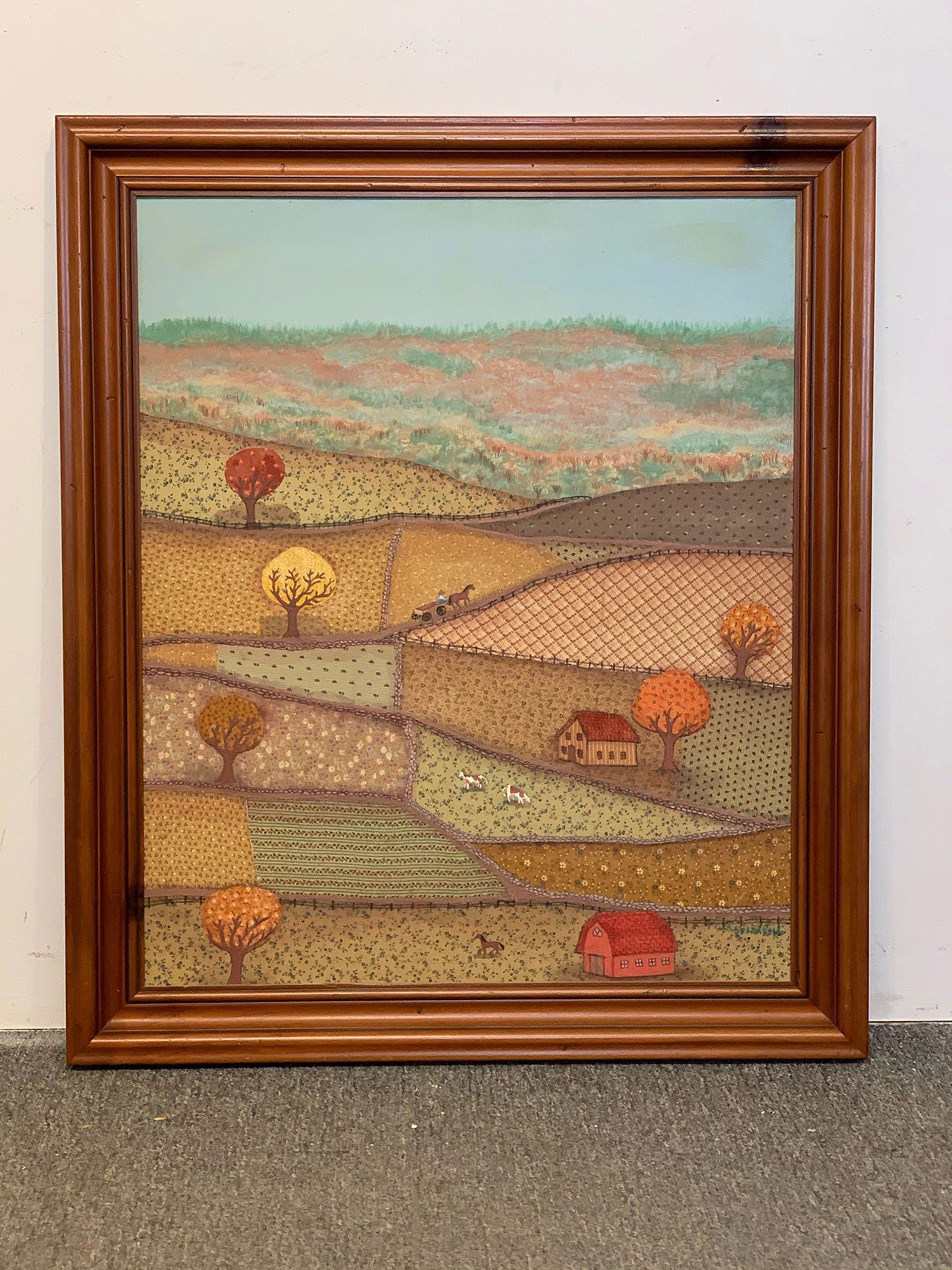 Susan Reed. Oil On Panel, Primitive Landscape (1 of 3)
