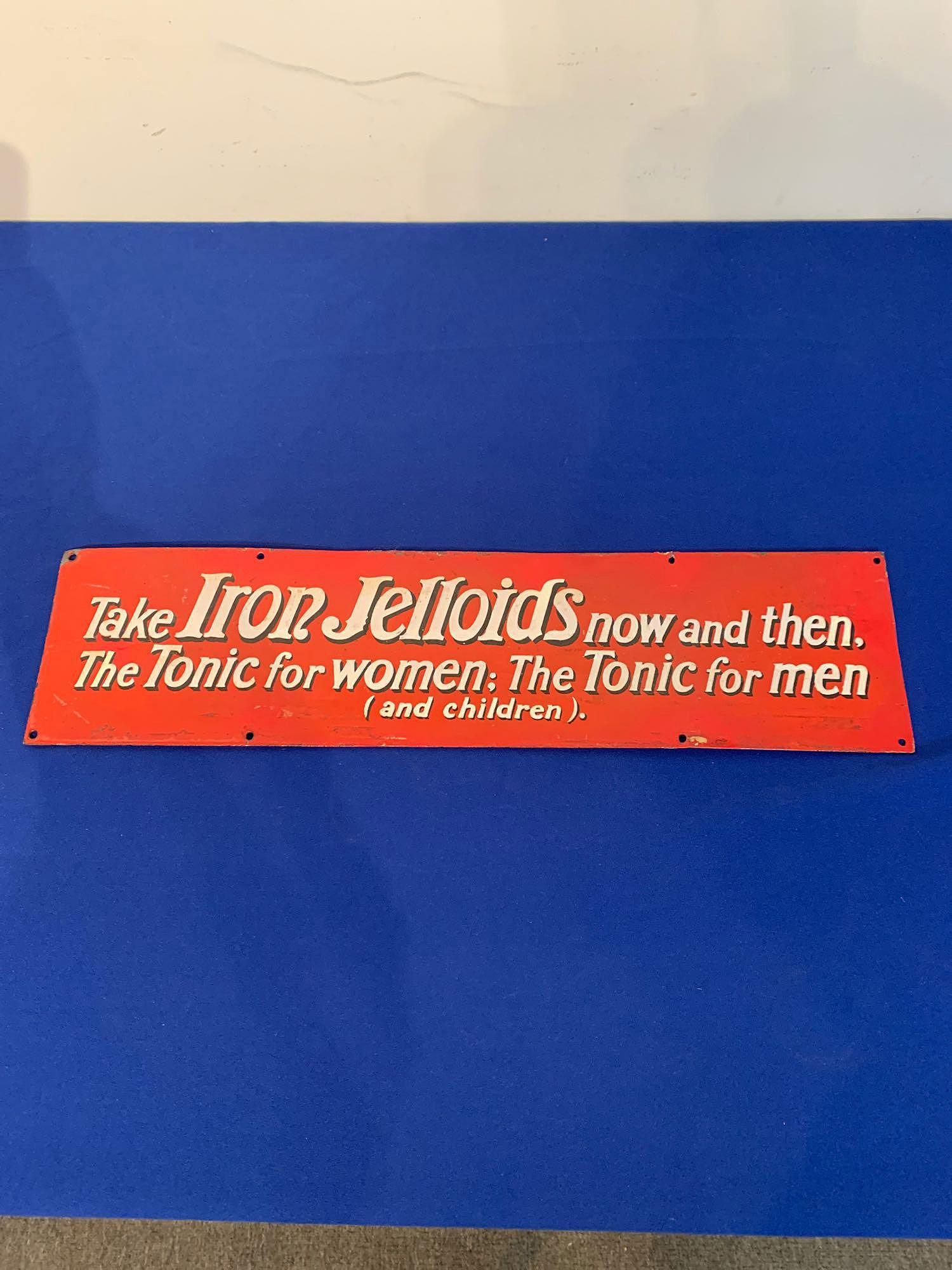 Porcelain Hand-painted Iron Jelloids Trade Sign (1 of 4)