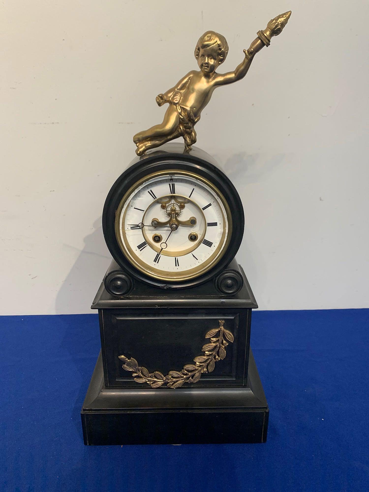 Continental Empire Marble Mantel Clock (1 of 5)