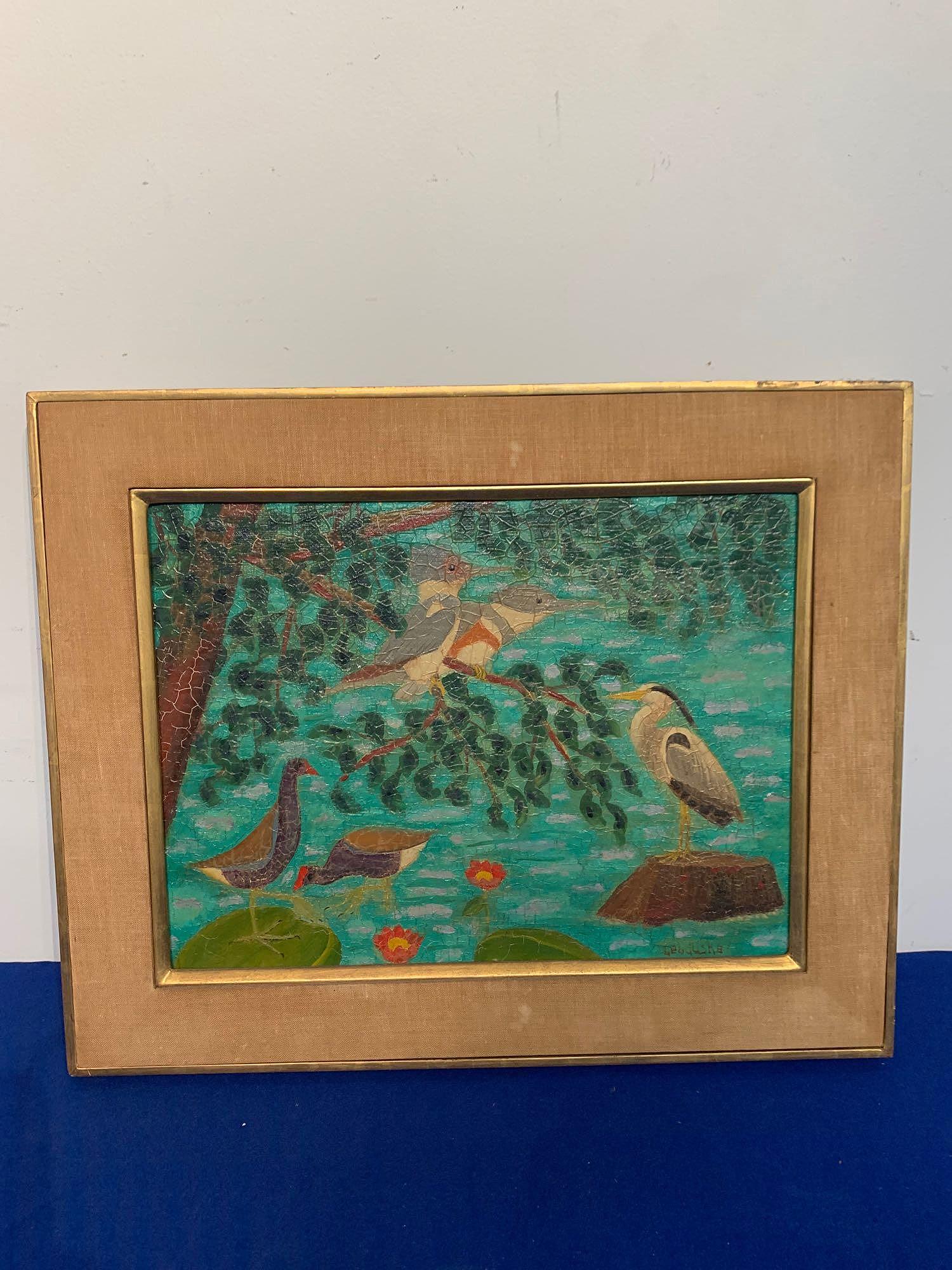 Lebduska. Oil on Board, Folk Art Painting (1 of 5)