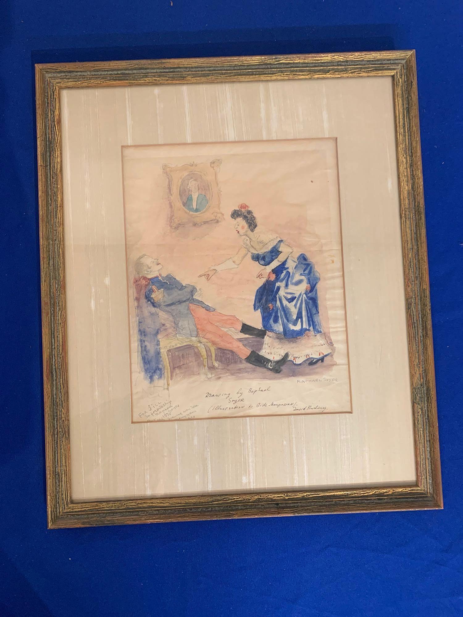 Raphael Soyer. Watercolor, Interior Scene (1 of 5)