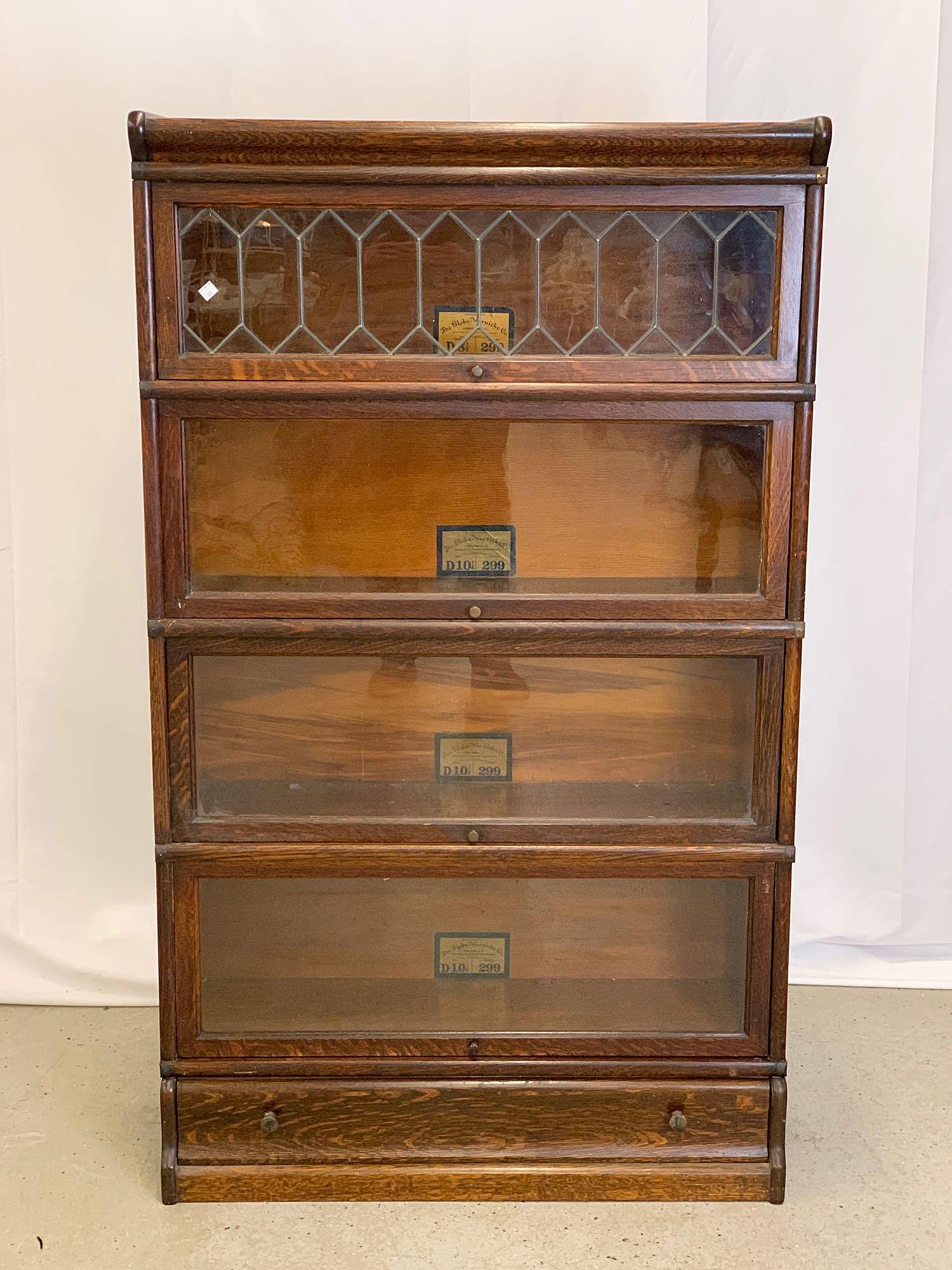 Globe Wernicke Oak Sectional Bookcase (1 of 3)