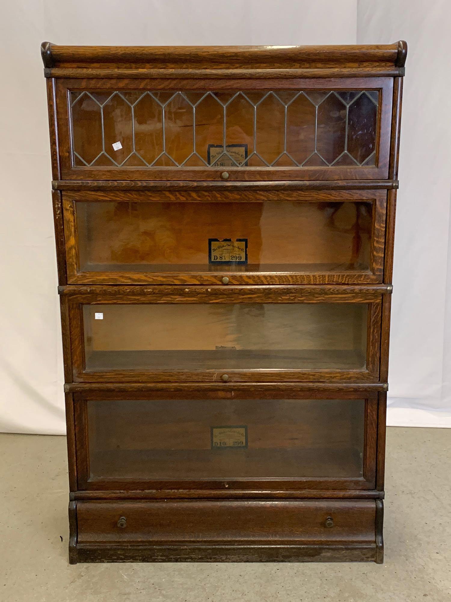 Globe Wernicke Oak Sectional Bookcase (1 of 3)