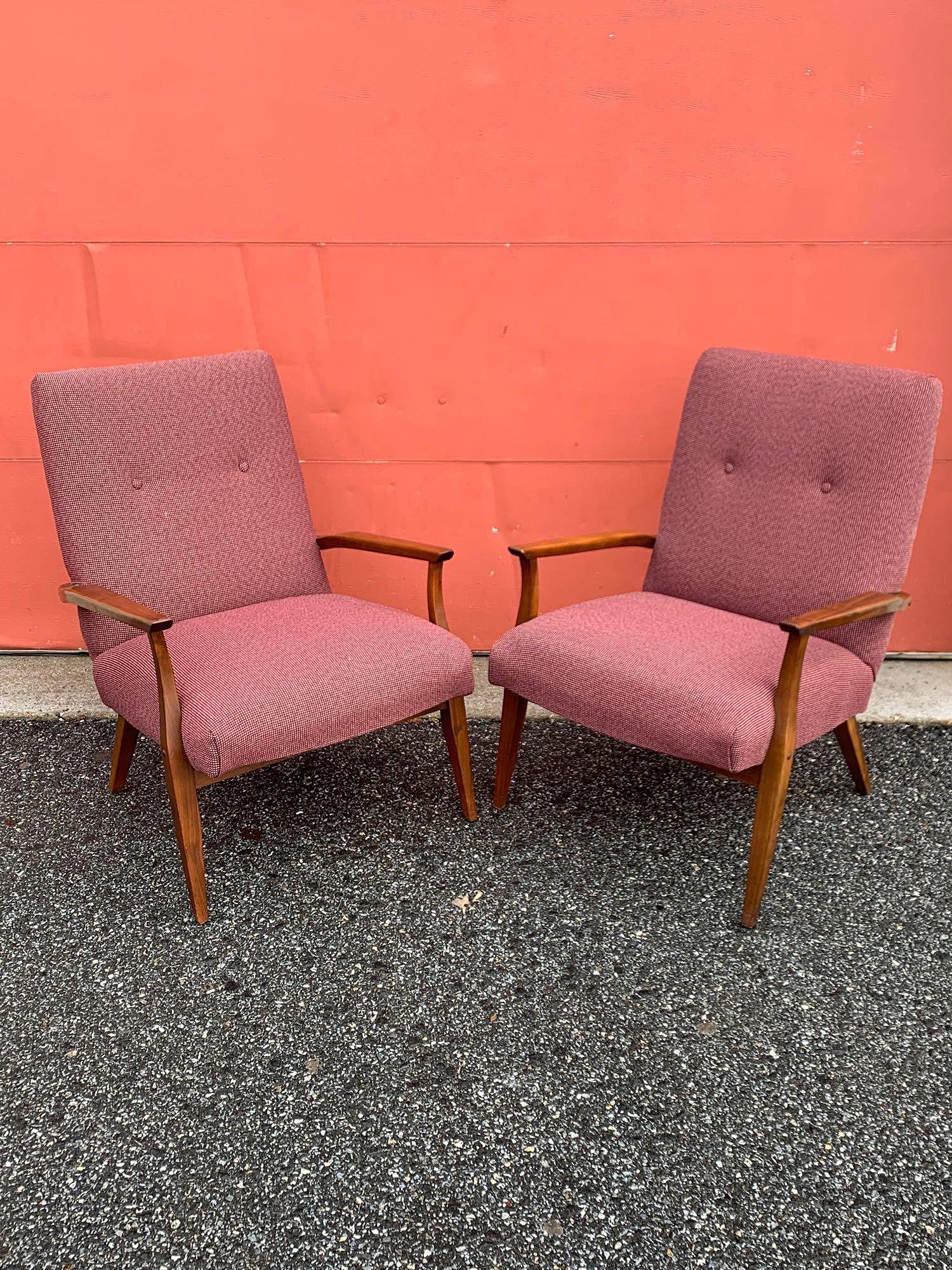 Pair of American Modern Walnut Armchairs (1 of 4)