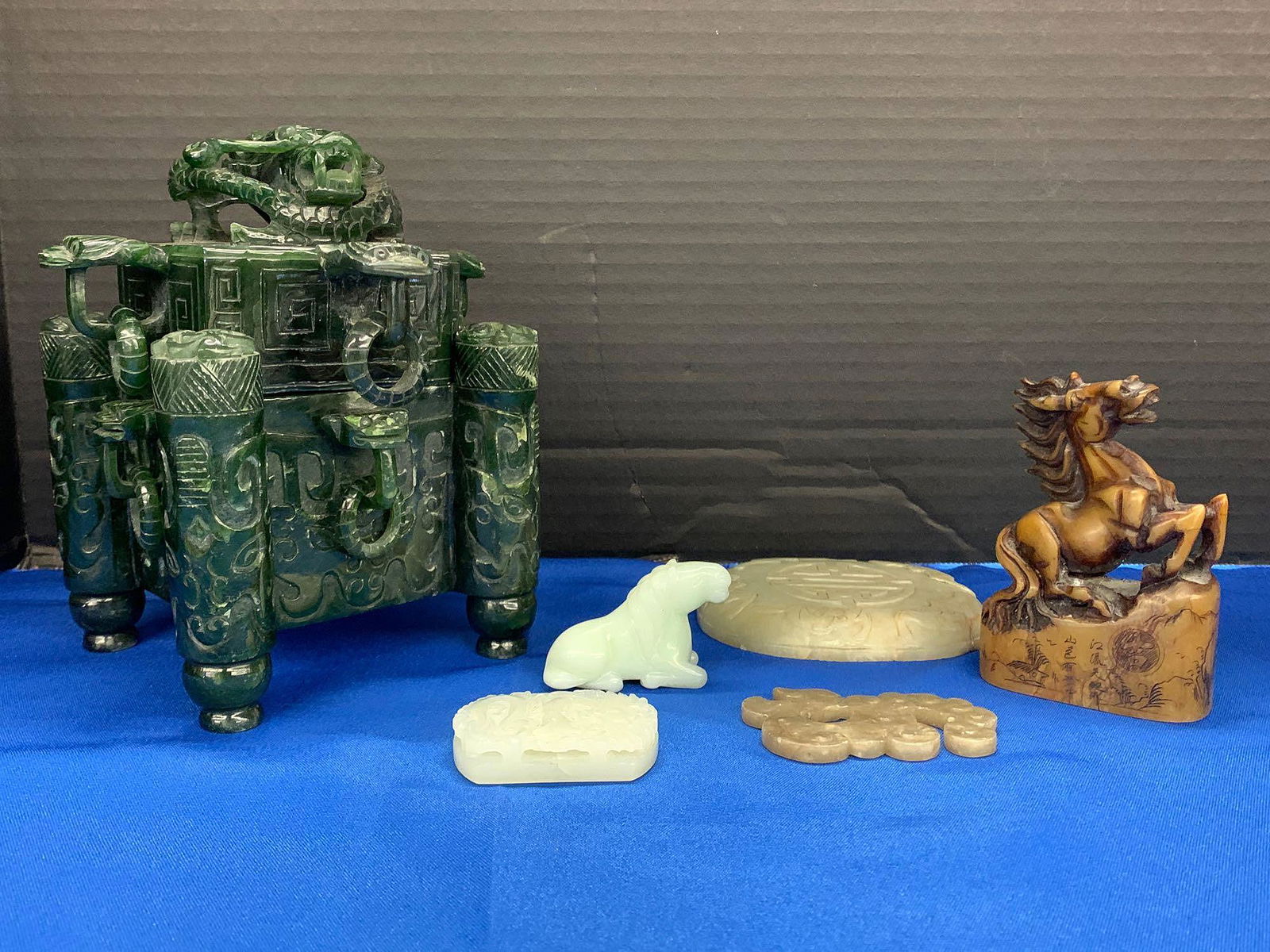 Grouping of Chinese Carved Hardstone Pieces (1 of 7)