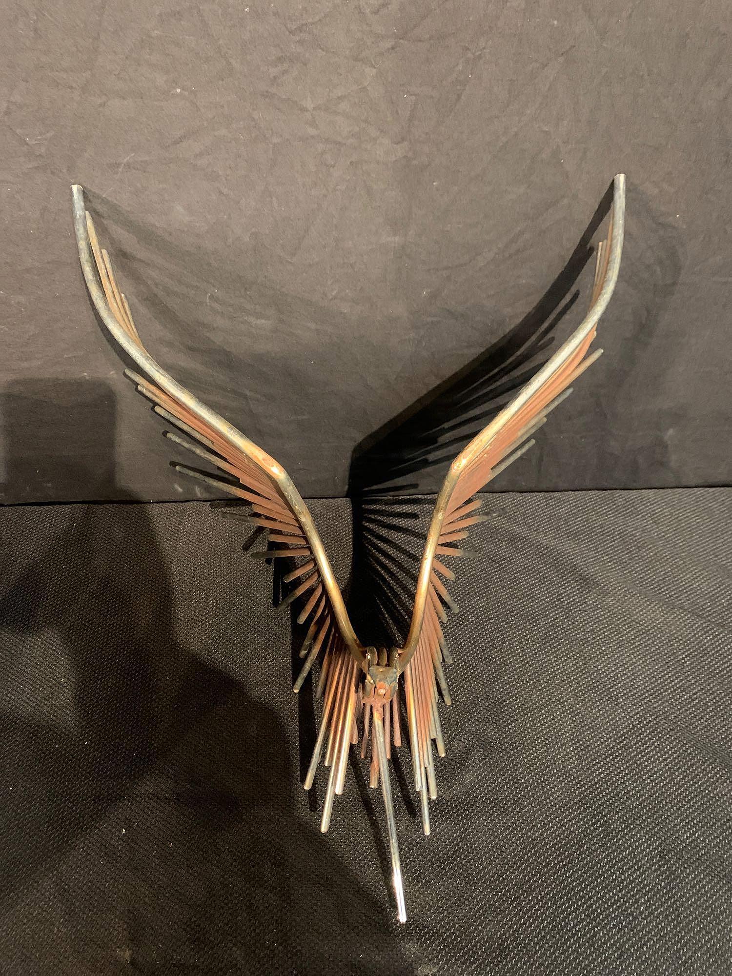 Curtis Jere Chrome Flying Bald Eagle Sculpture (1 of 4)