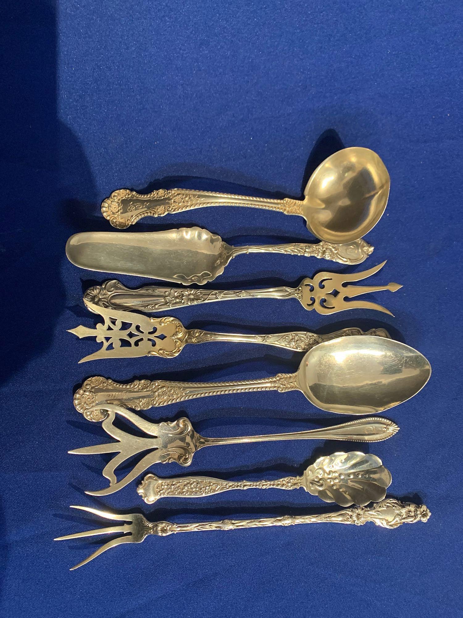 Eight Sterling Silver Table Serving Pcs. (1 of 5)