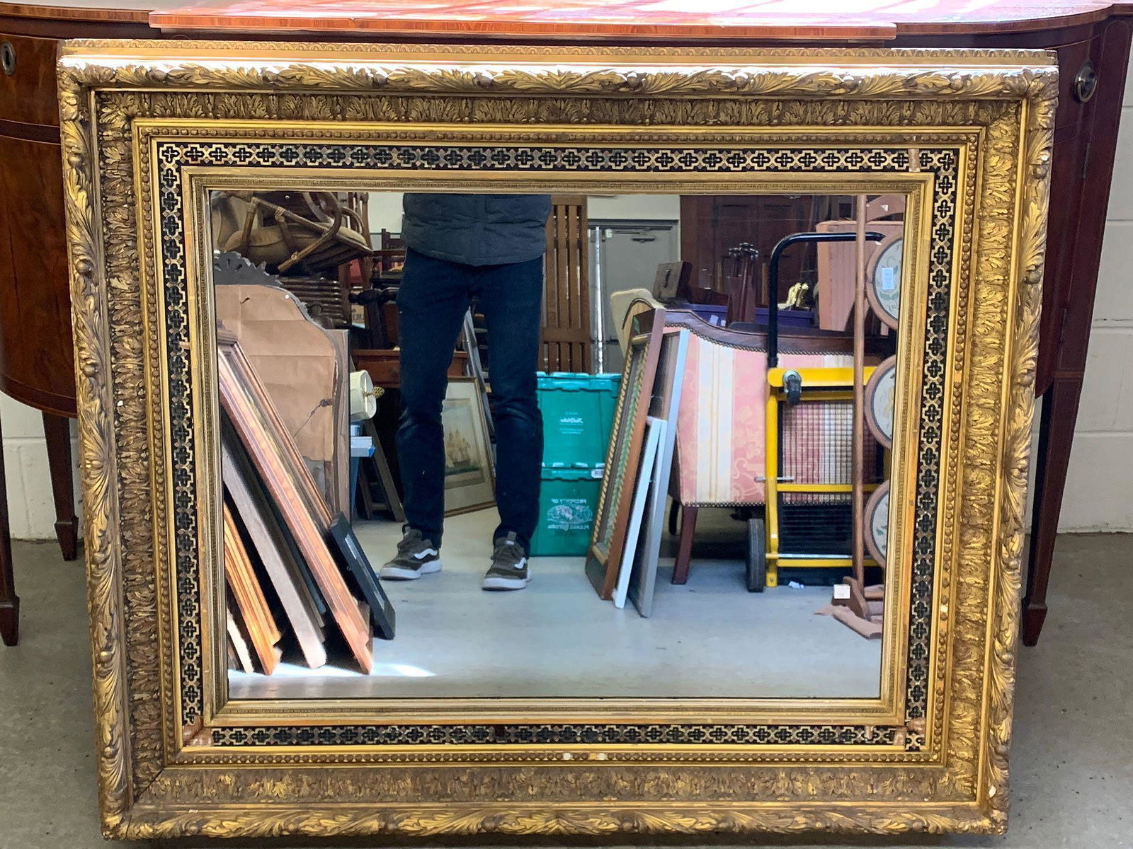 Antique Deep Carved Giltwood Mirror (1 of 4)