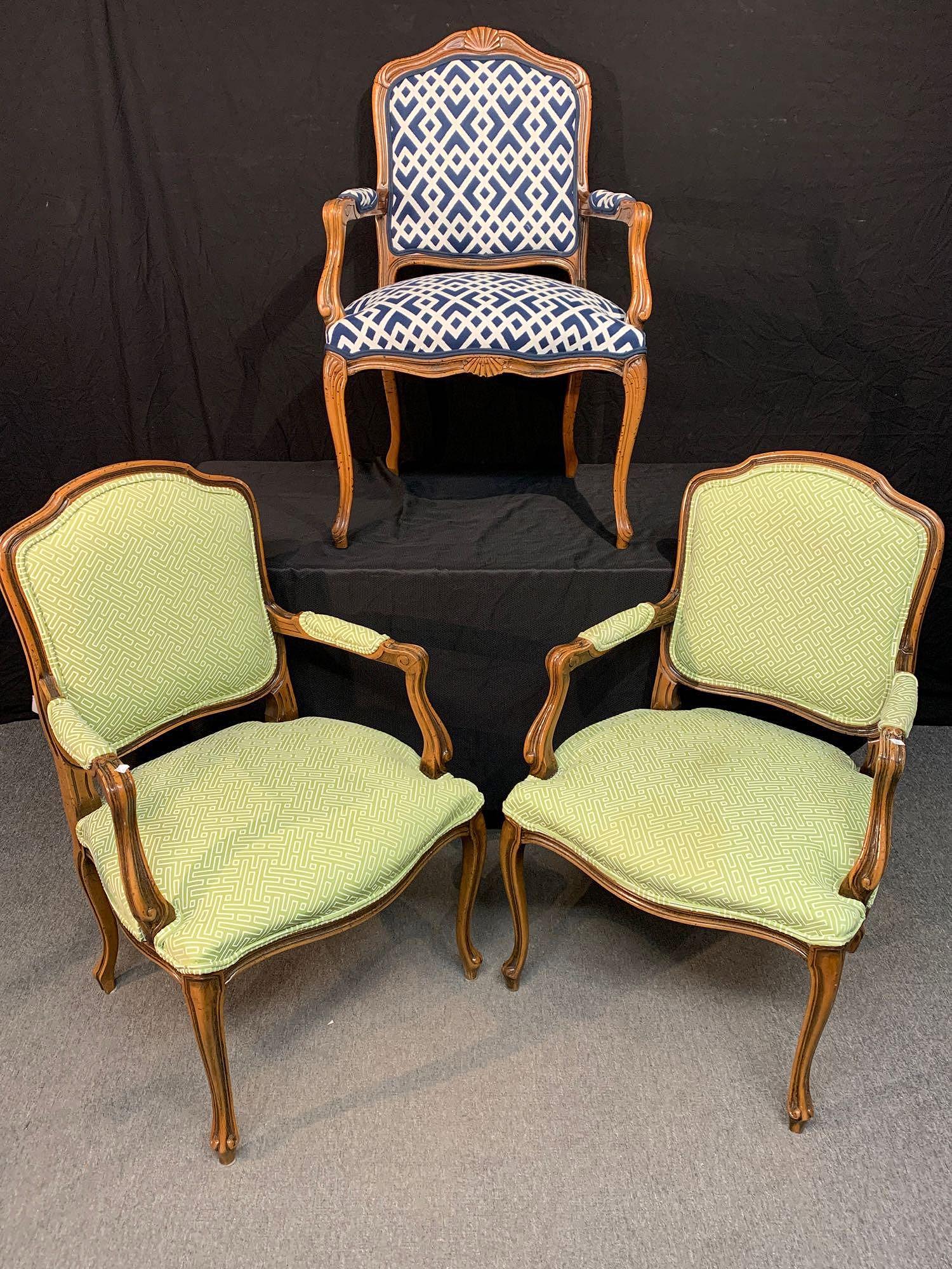 Three Decorator Louis XV-style Lounge Chairs (1 of 4)