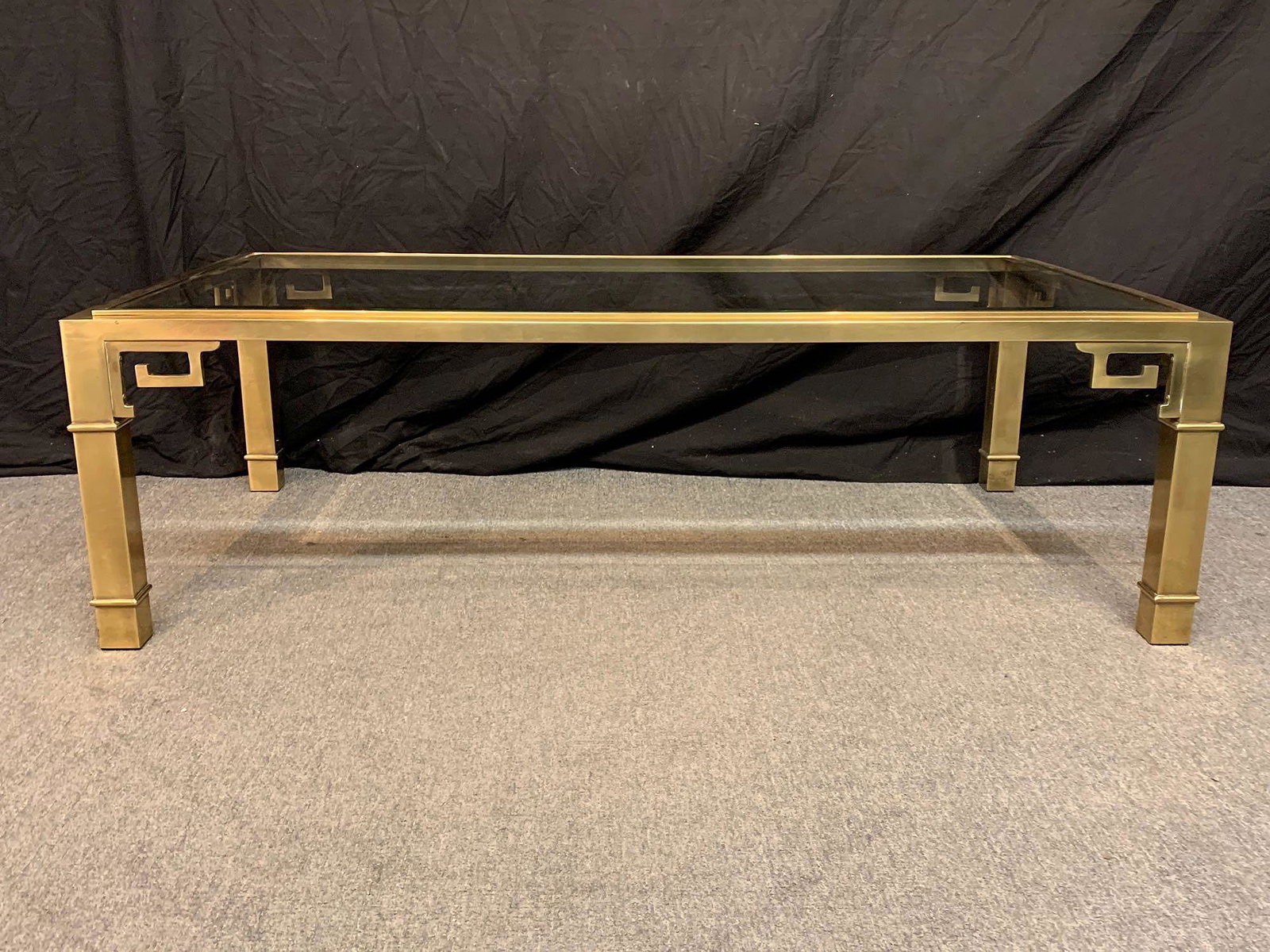 Mastercraft Brass & Glass Greek Key Coffee Table (1 of 4)