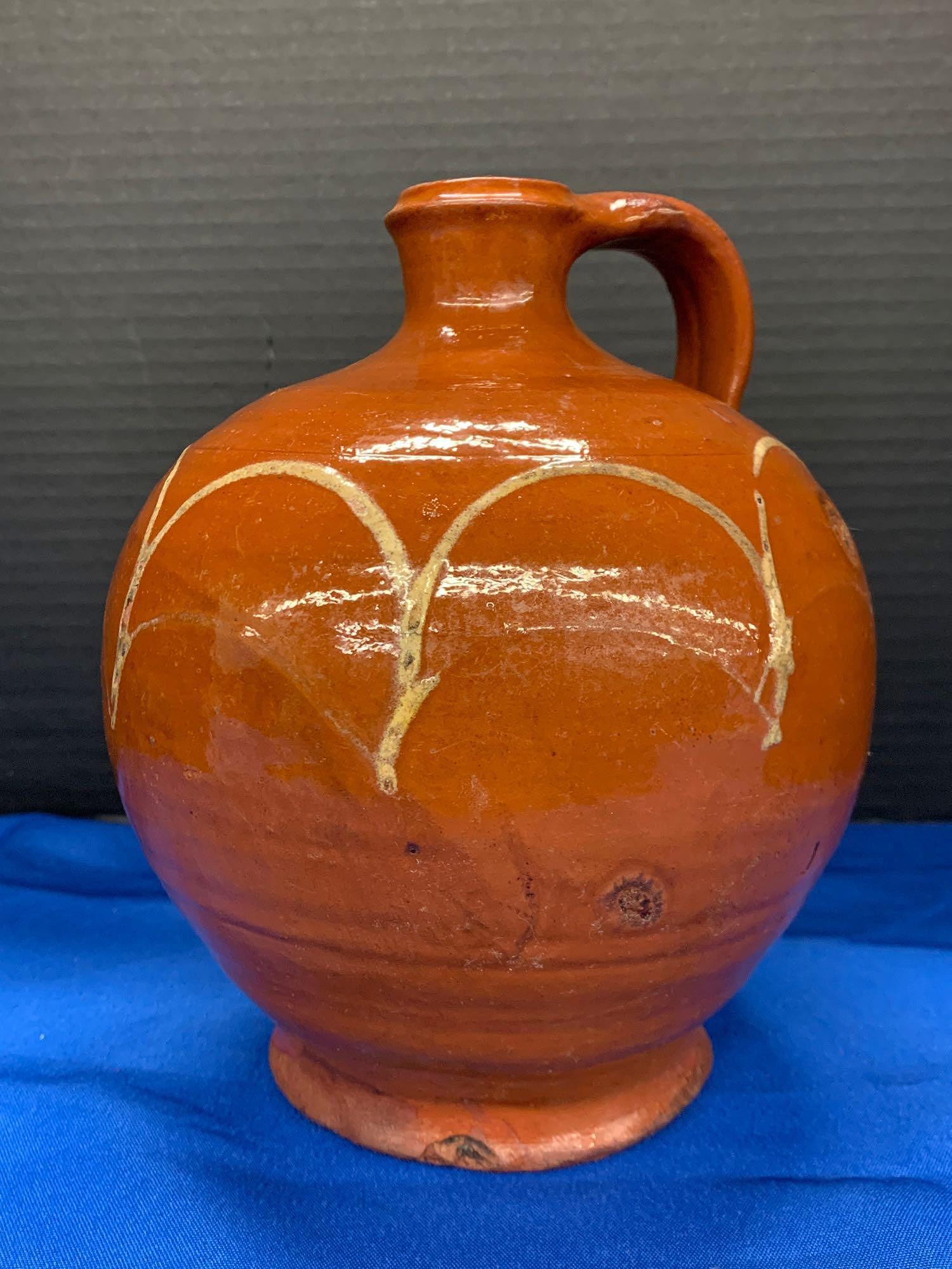 Redware Jug With Slip Decoration (1 of 5)