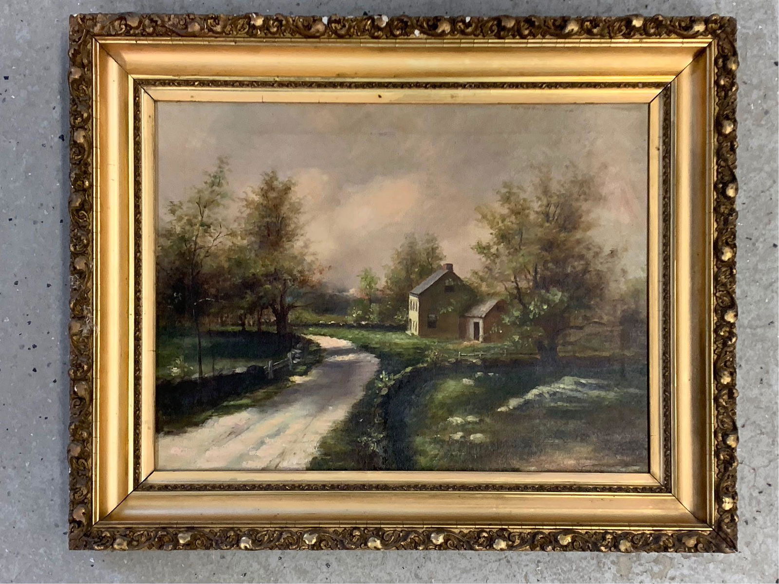 19th C. Oil/Canvas New England Landscape (1 of 5)