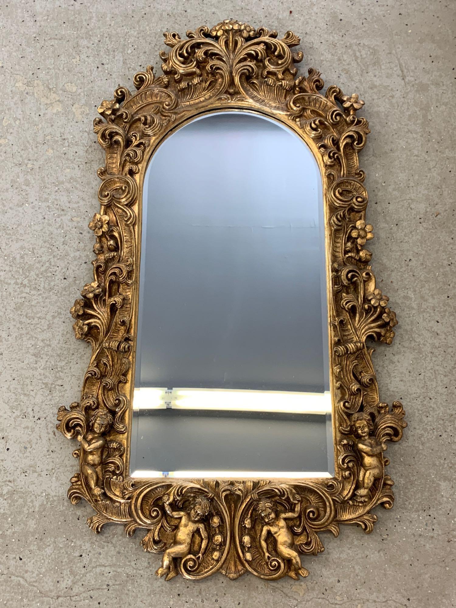 French Louis XV-style Giltwood Mirror With Putti (1 of 5)