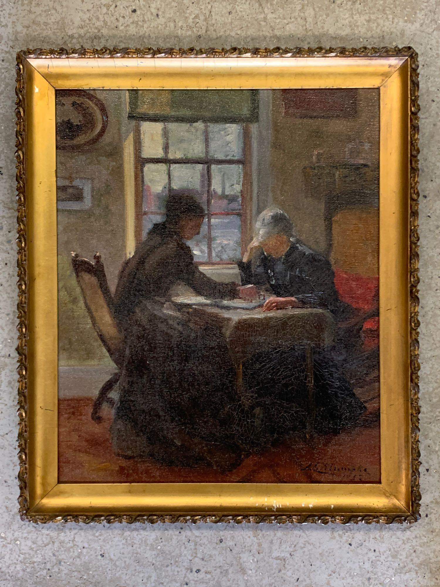 Anna Klumpke, Oil on Canvas, Women Playing Chess (1 of 5)