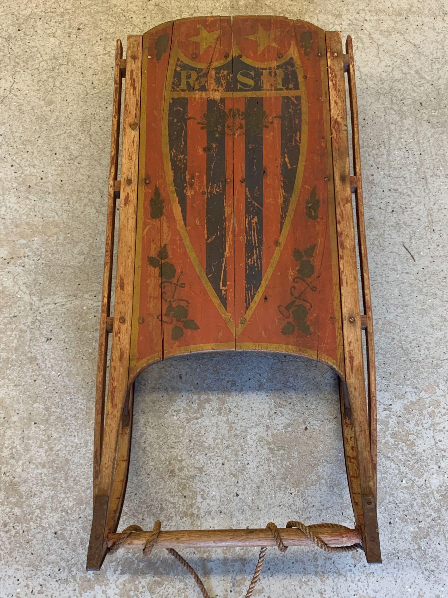 Antique Paint Decorated Sled (1 of 4)
