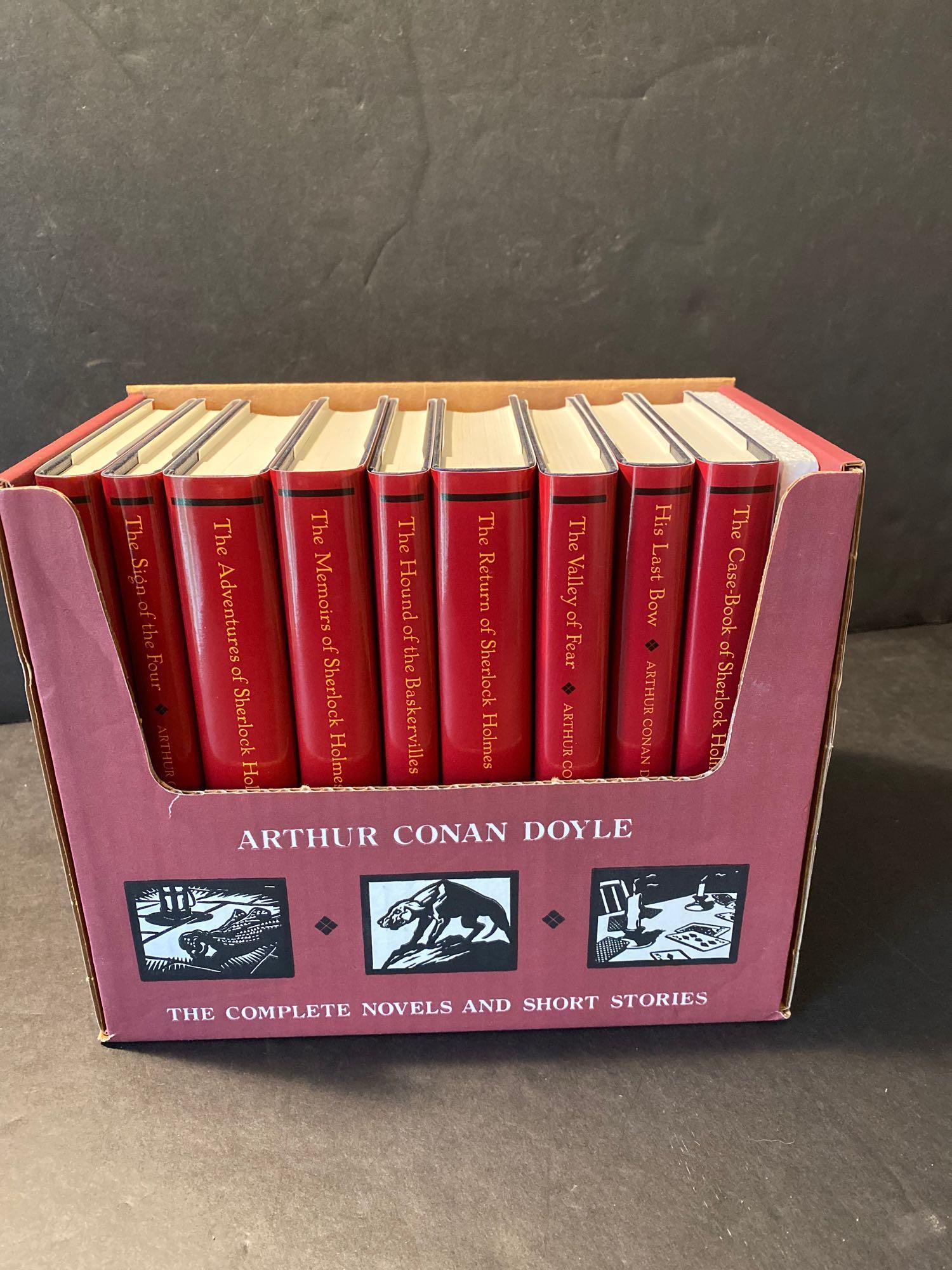 Nine Vols., The Oxford Sherlock Holmes: A boxed set of The Complete Novels and Short Stories by Arthur Conan Doyle, in nine volumes. 1993, Oxford Press.
