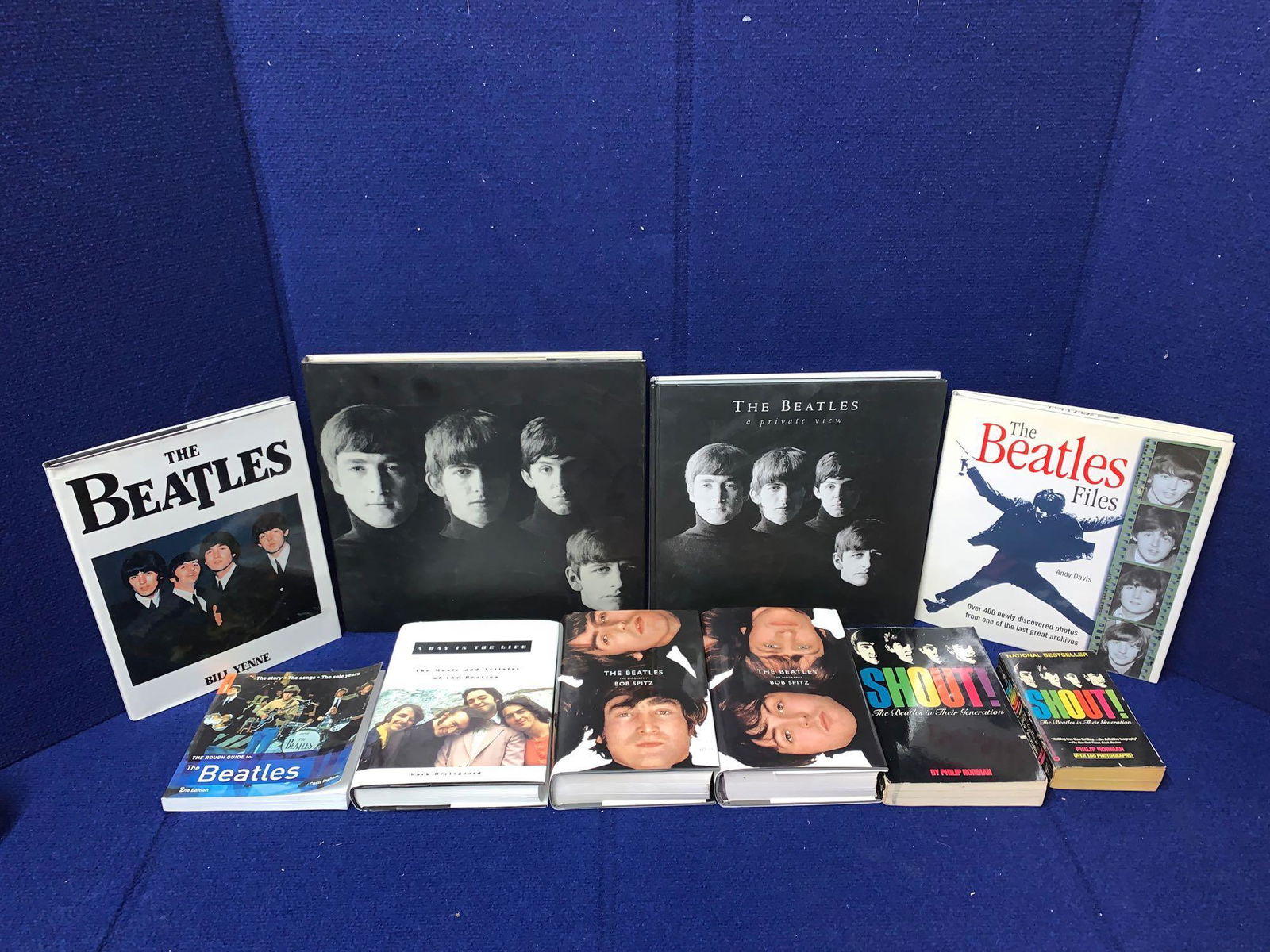 Ten Books About The Beatles: Ten Books about The Beatles including two "The Beatles The Biography" by Bob Spitz, both are First Editions, both have cover variations. Also, two "The Beatles A Private View" by Robert Freeman, one a