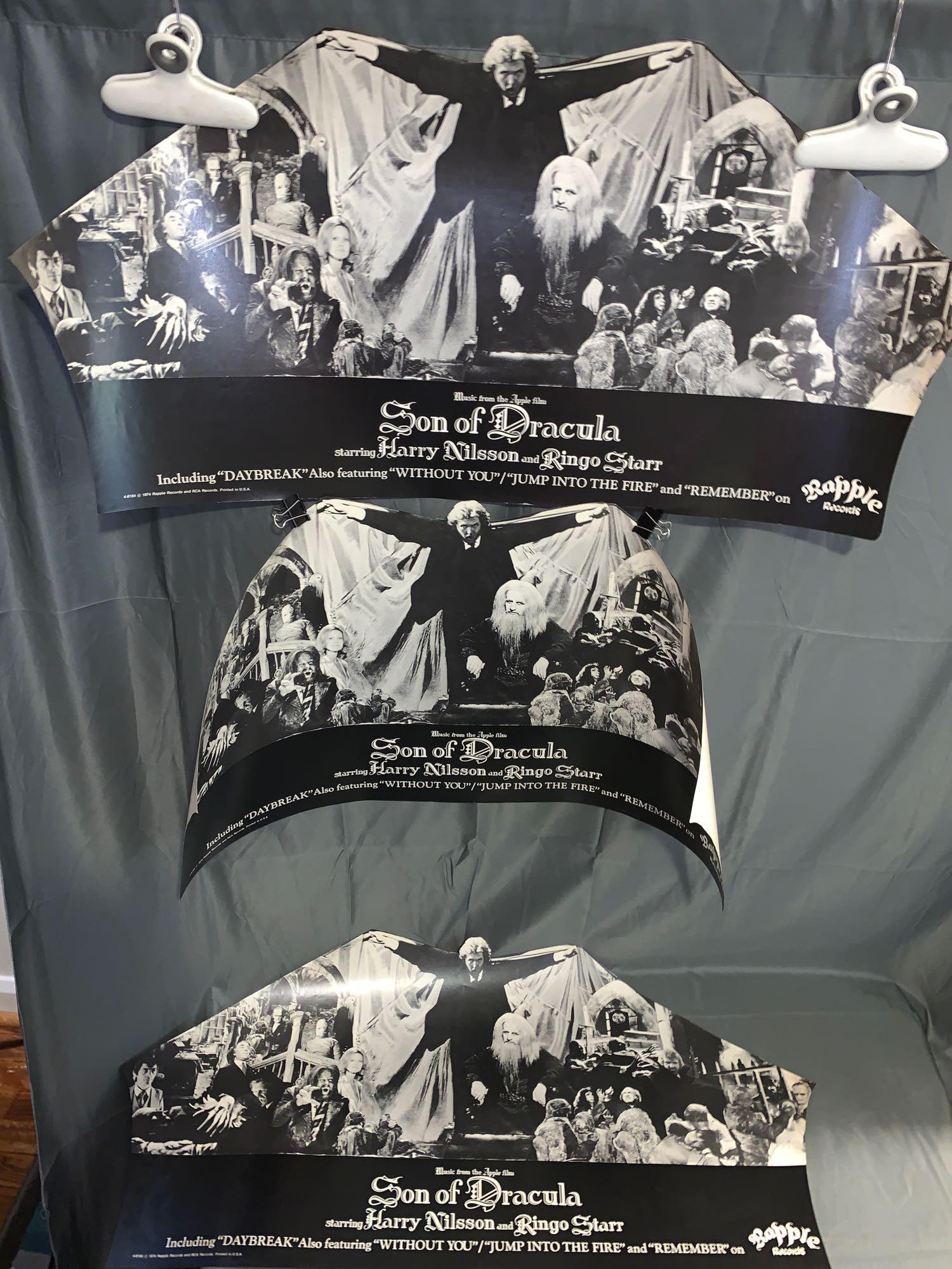 Three Harry Nilsson Promotional Posters: Three Harry Nilsson "Son of Dracula" promotional posters, Ringo Starr plays on the record. 36in long.