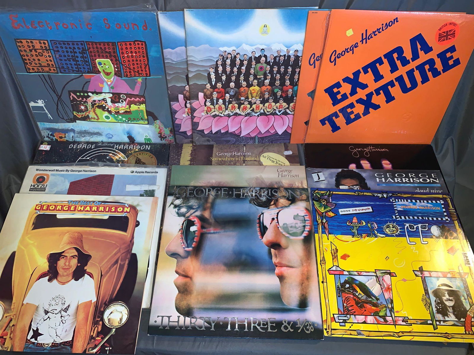 38 Ringo Starr & George Harrison 33rpm Records: A lot of 38 Ringo Starr & George Harrison 33rpm records (titles shown in the photos).