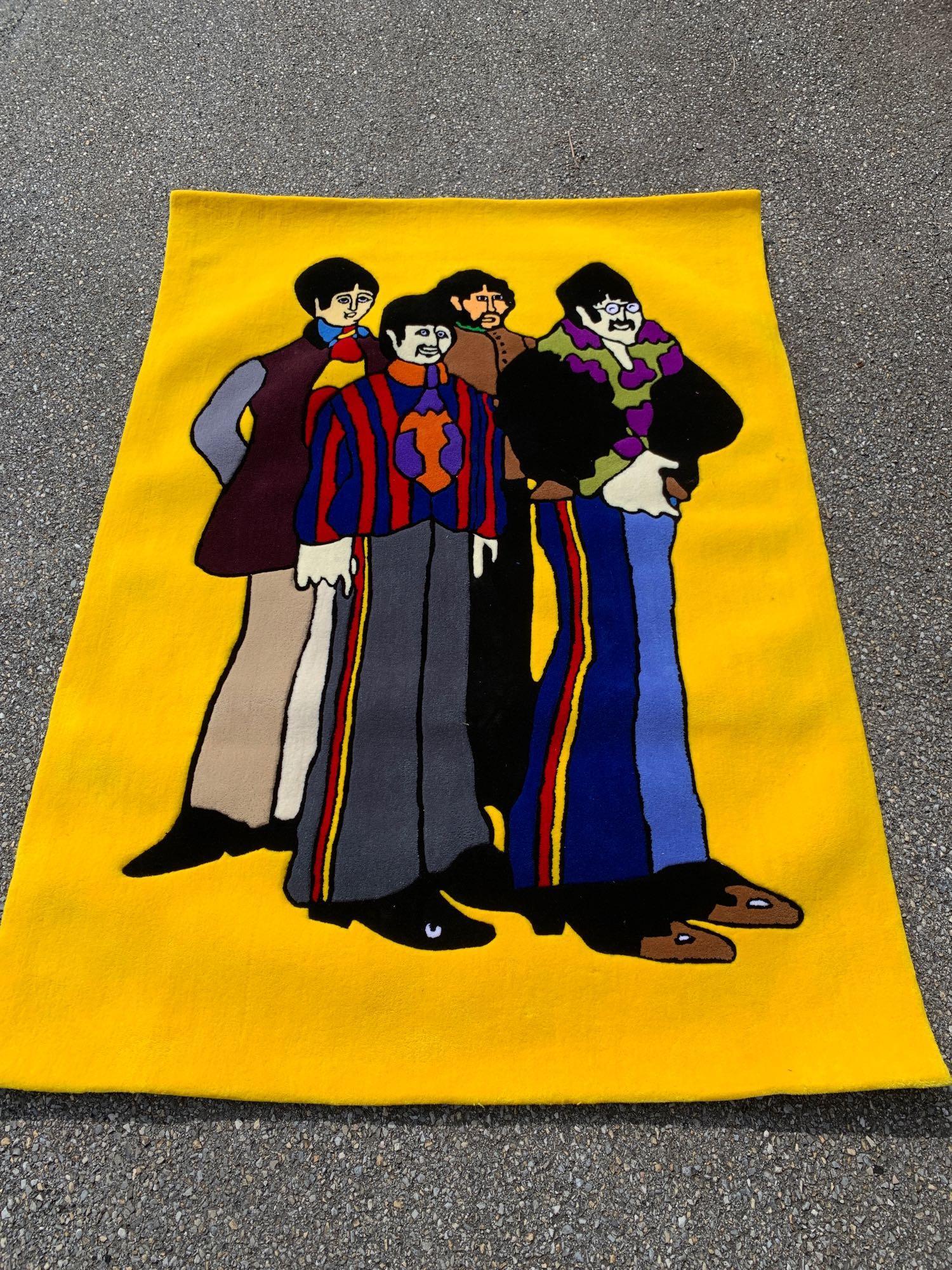Beatles Yellow Submarine Characters Carpet: A Beatles Yellow Submarine characters carpet by Hallon Design. 78in x 55in.