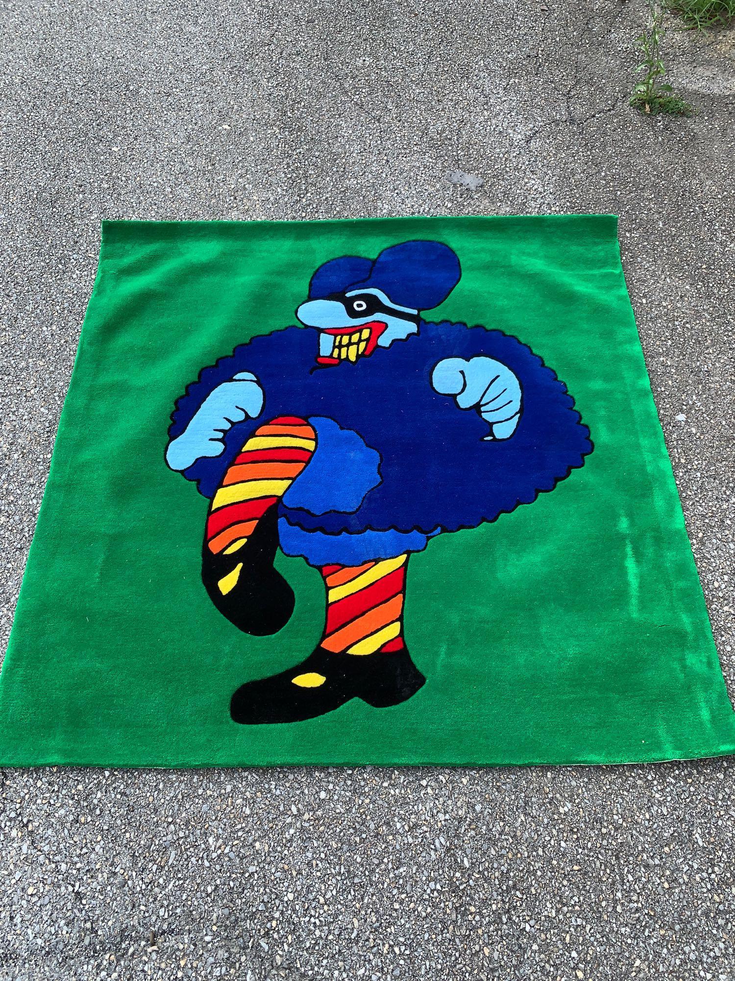Beatles Yellow Submarine Blue Meanie Carpet: A Beatles Yellow Submarine Blue Meanie carpet by Hallon Design. 60in x 59in.