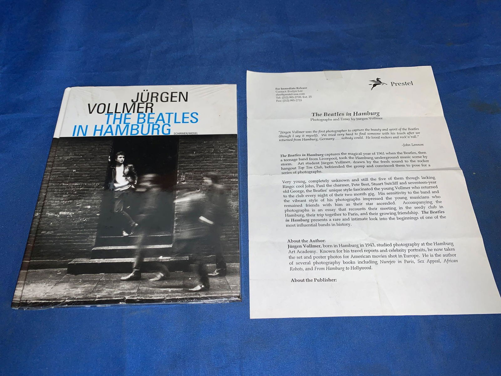 Book: The Beatles In Hamburg by Jurgen Vollmer: "The Beatles In Hamburg" by Jurgen Vollmer, sealed, and with press release.