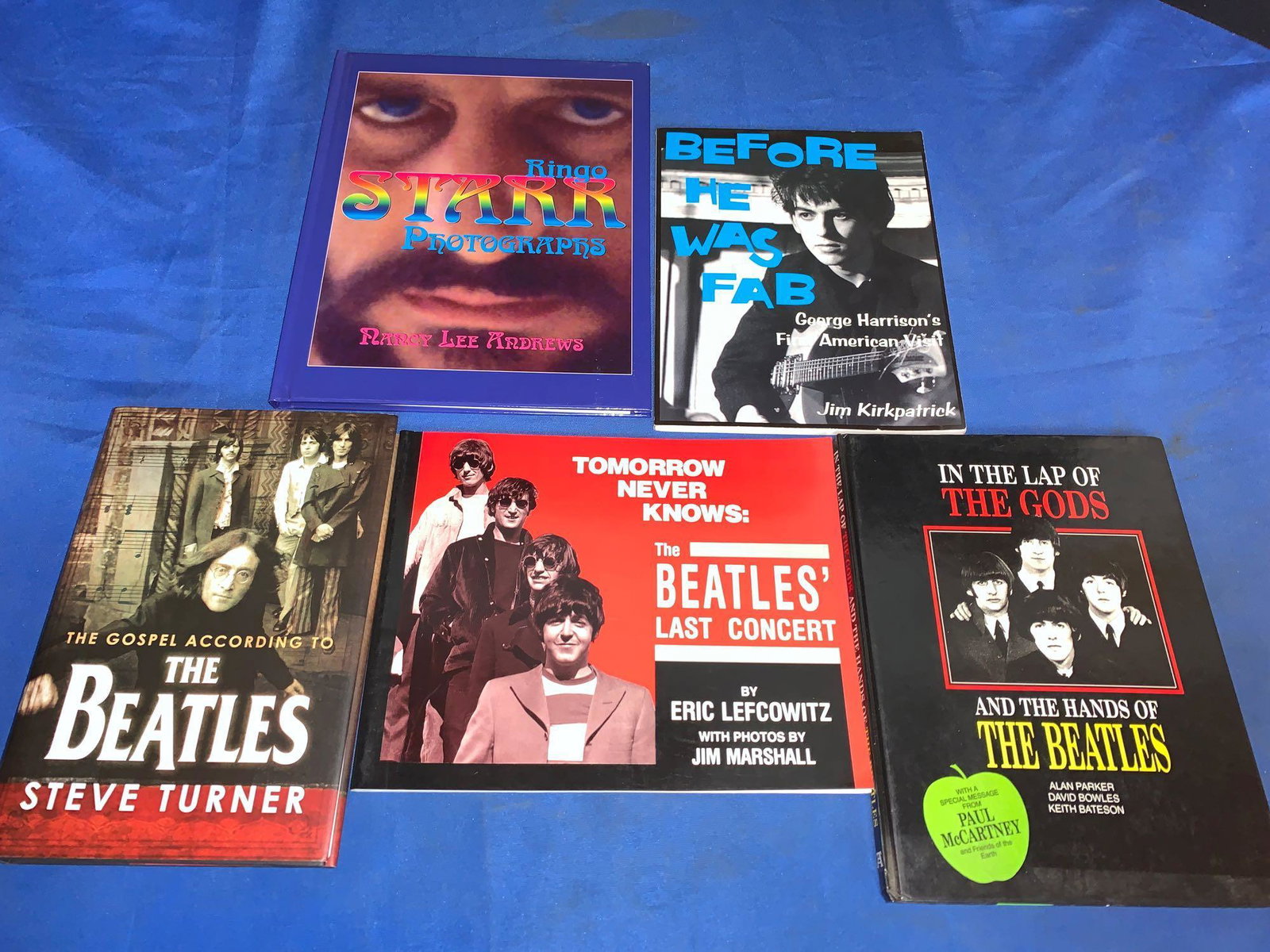 Five Beatles Books Signed by the Authors: A lot of five Beatles books signed by the authors, including "Ringo Starr Photographs" by Nancy Lee Andrews, #207 of 1000, includes a photo of Ringo signed by the author and numbered 207 of 1000 as we