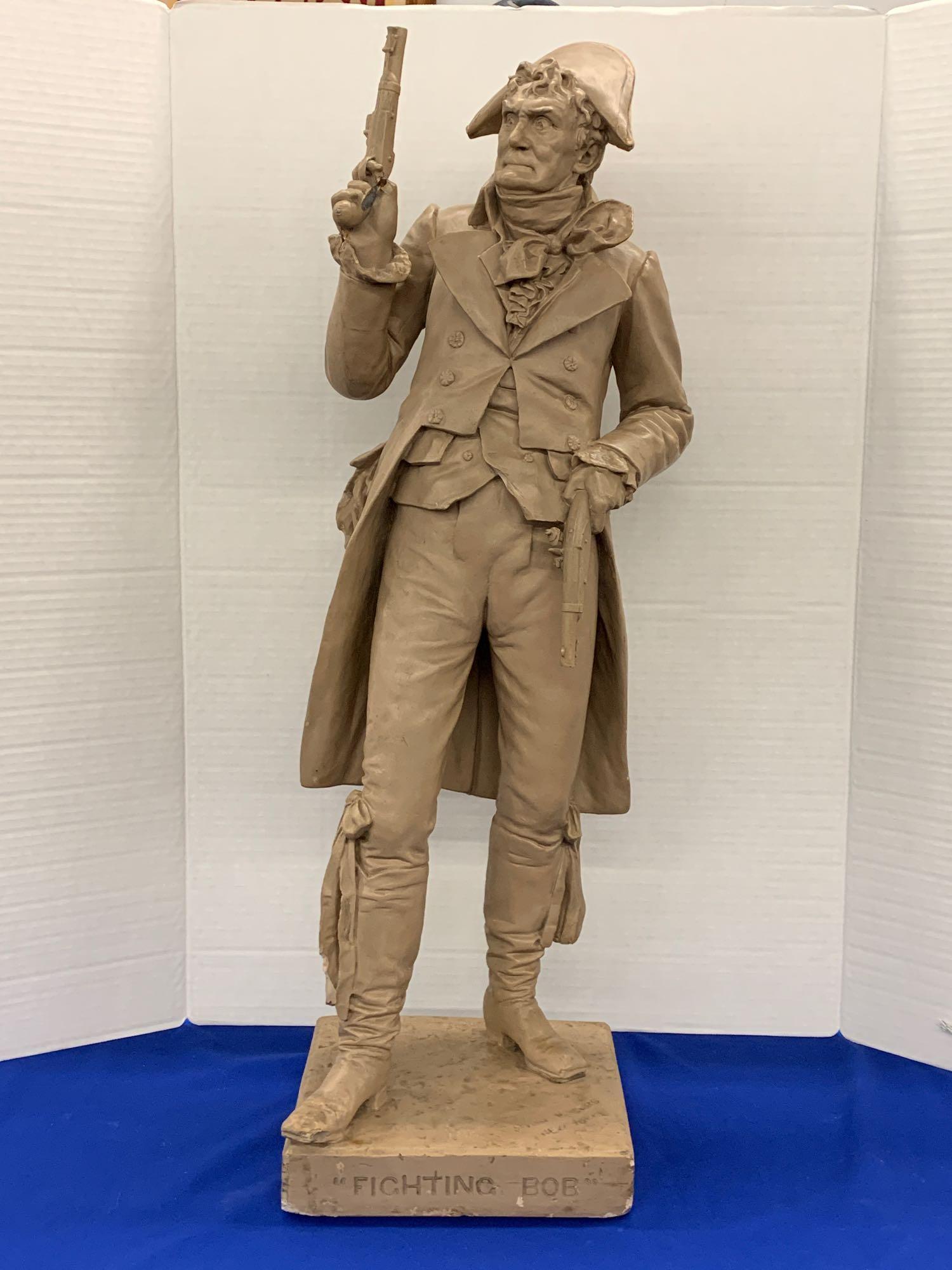 John Rogers. Sculpture, Fighting Bob: John Rogers (American, 1829-1904). A painted plaster sculpture titled "Fighting Bob". Marked on base John Rogers New York. 34 in tall. Provenance: From the Estate of Dr. Wayne Craven, Delaware.