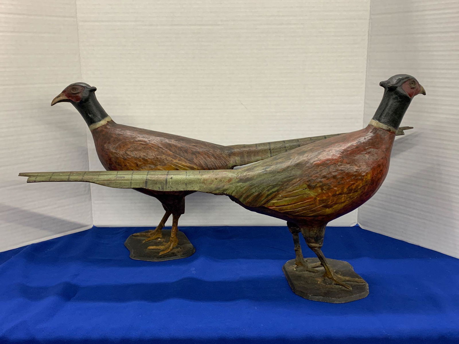 Pair of Painted Cast Iron Pheasants (1 of 4)