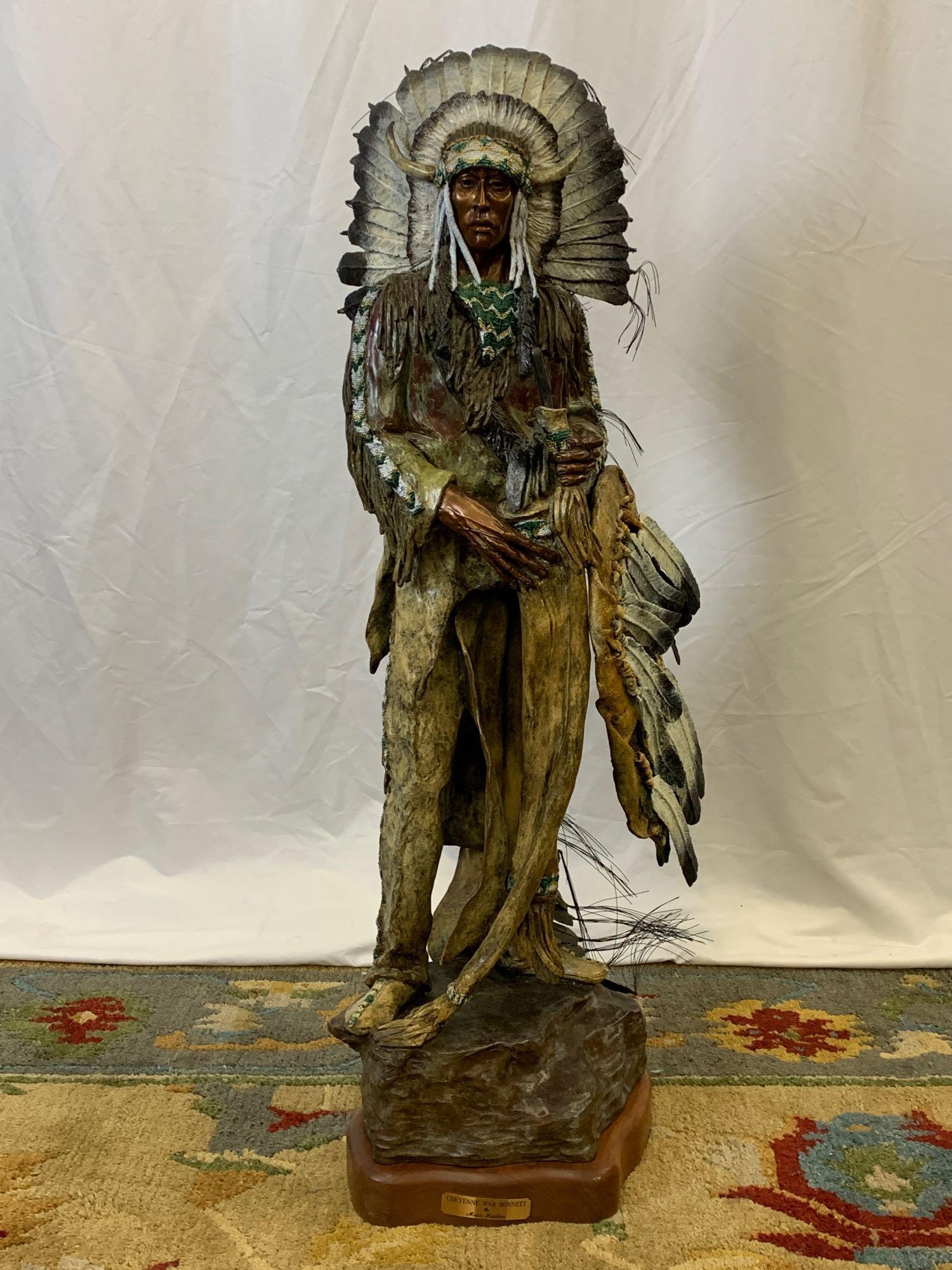 Marie Barbera. Bronze, Cheyenne War Bonnet (1 of 8)
