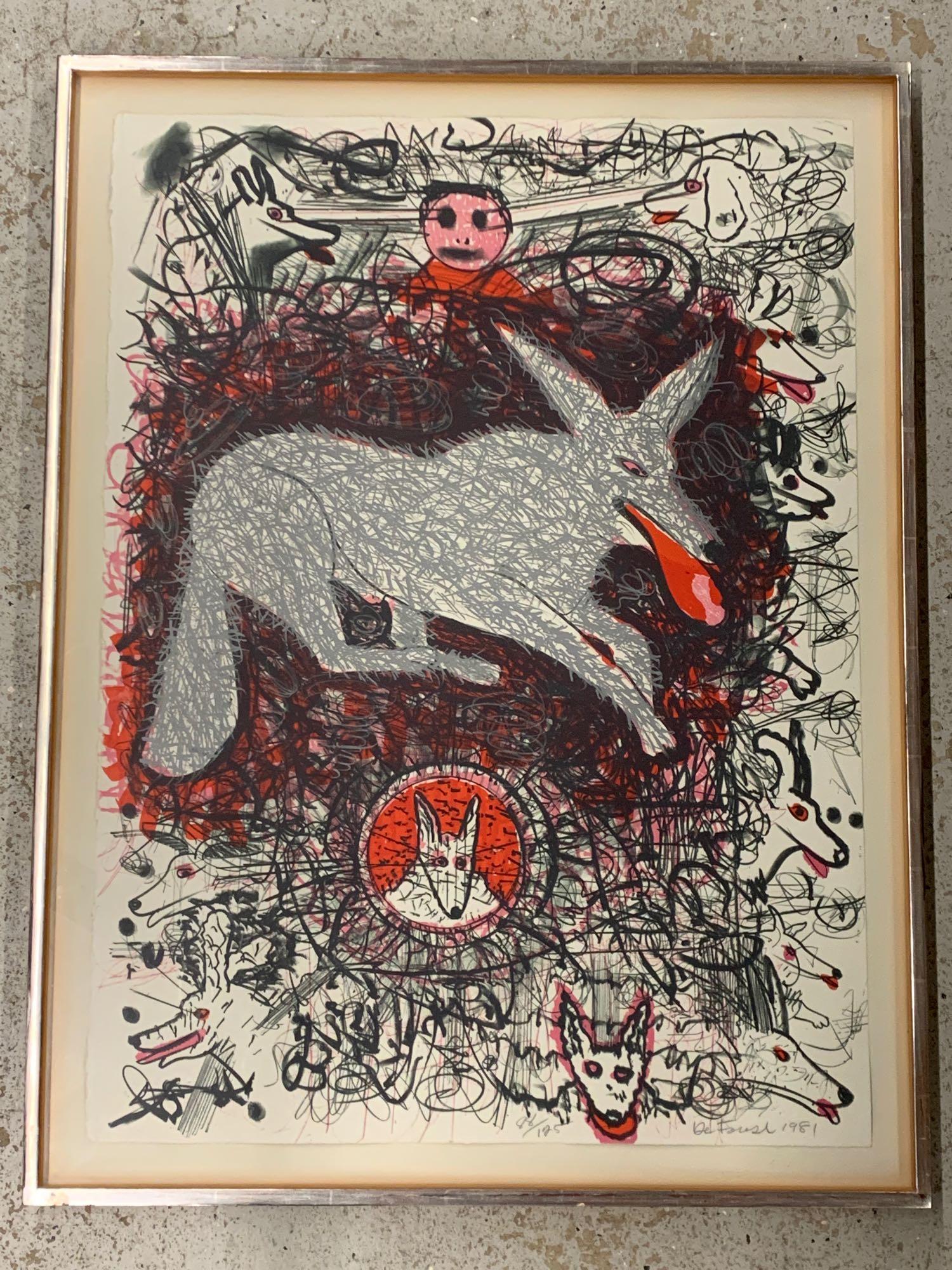Roy De Forest. Lithograph, Coyote (1 of 4)