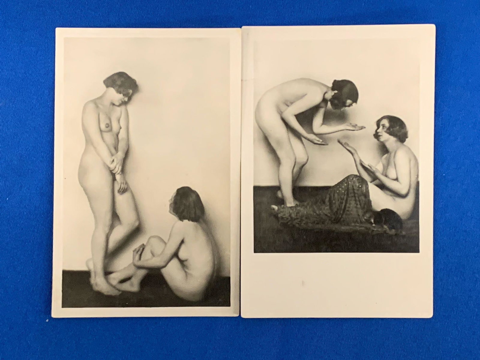 Germaine Krull. Two Photographic Postcards: Germaine Krull (German, 1897-1985). A pair of nude study photographic postcards from Der Akt, circa 1925. One matted. Sheets: 5-1/2in x 3-1/4in.