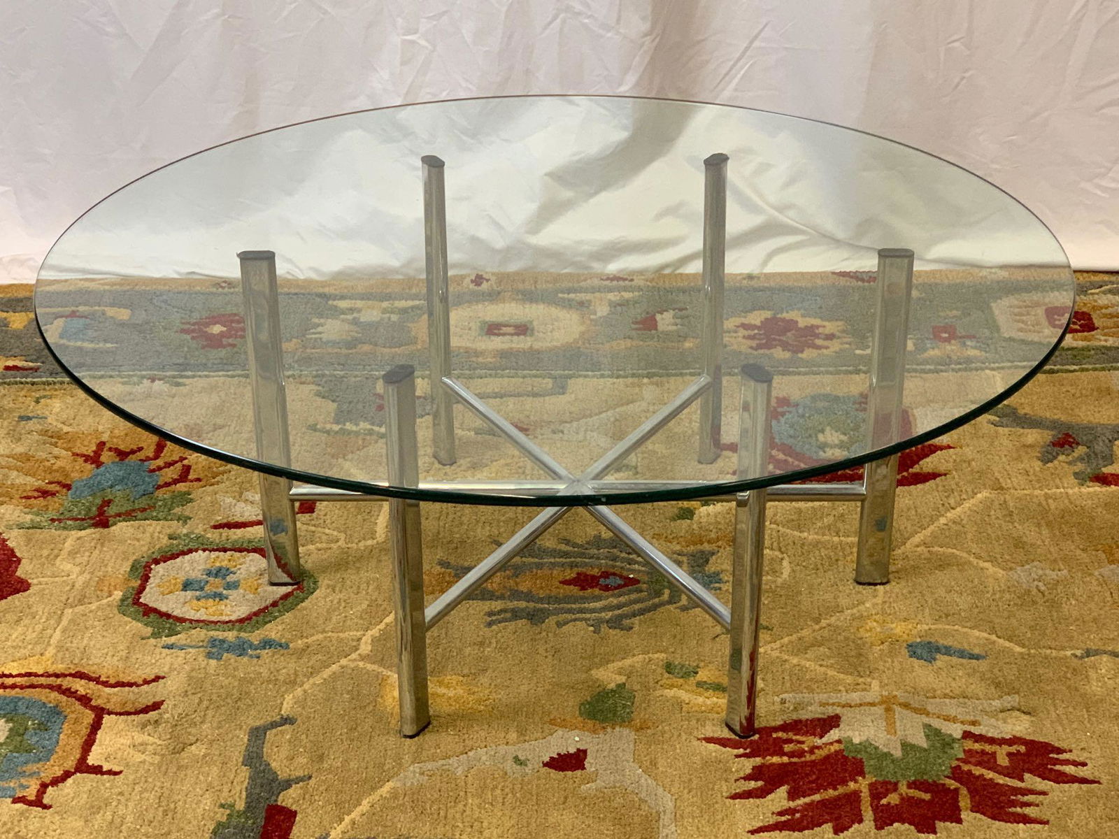 70s Modern Chrome and Glass Coffee Table (1 of 3)