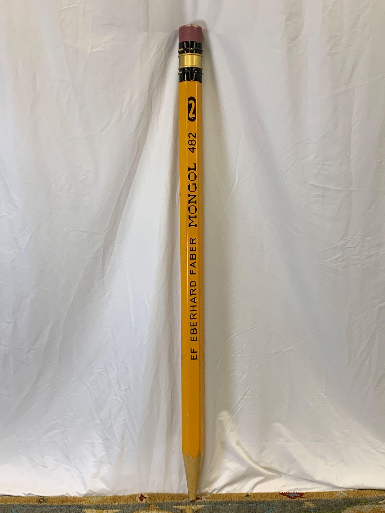 Vintage Oversized Pop Art Pencil: An oversized pop art Eberhard number 2 pencil by Pop/Eye Productions, NYC. 1979. 67 in long.