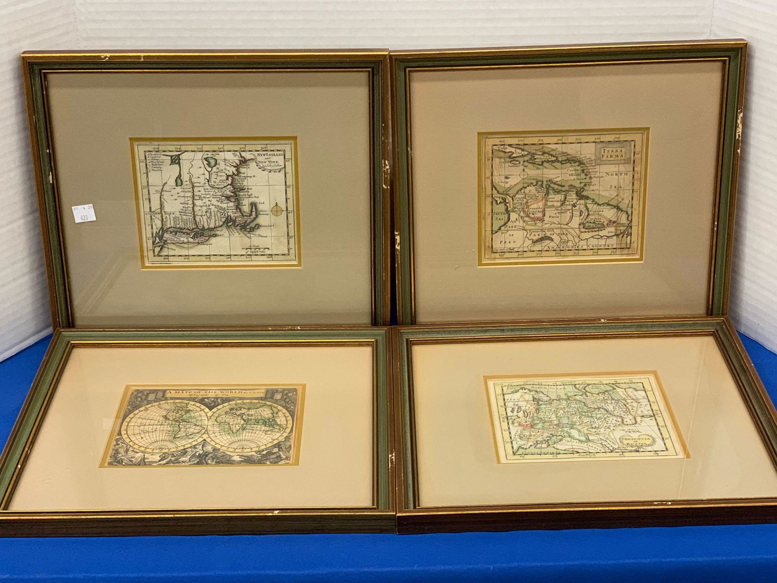 Four Antique Hand Colored Maps (1 of 6)